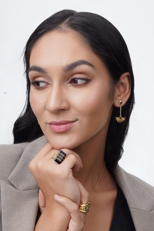 Aura Earrings - Black Onyx