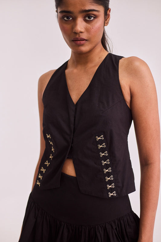 V-Neck Black Vest