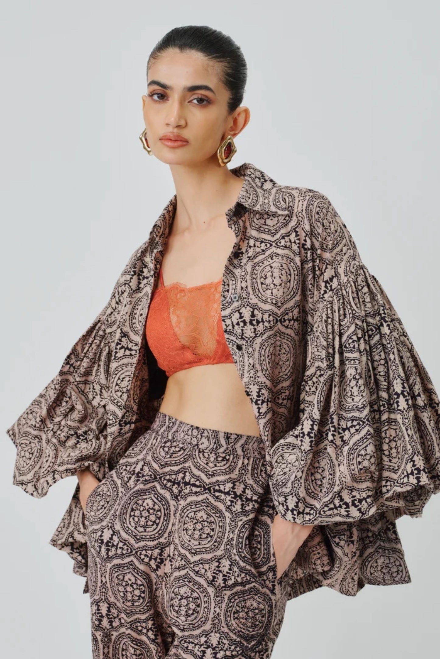 Salmon lace bralette