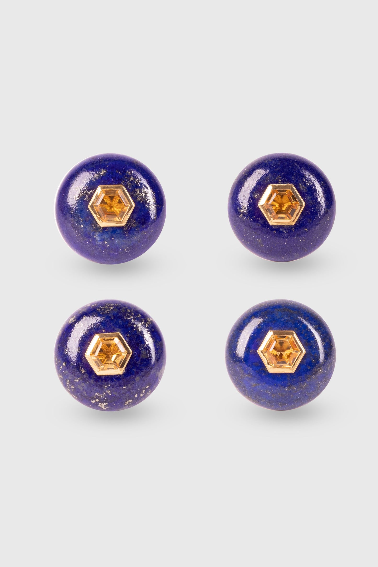 Genesis Lapis Lazuli Round & Citrine Hexagon Ring