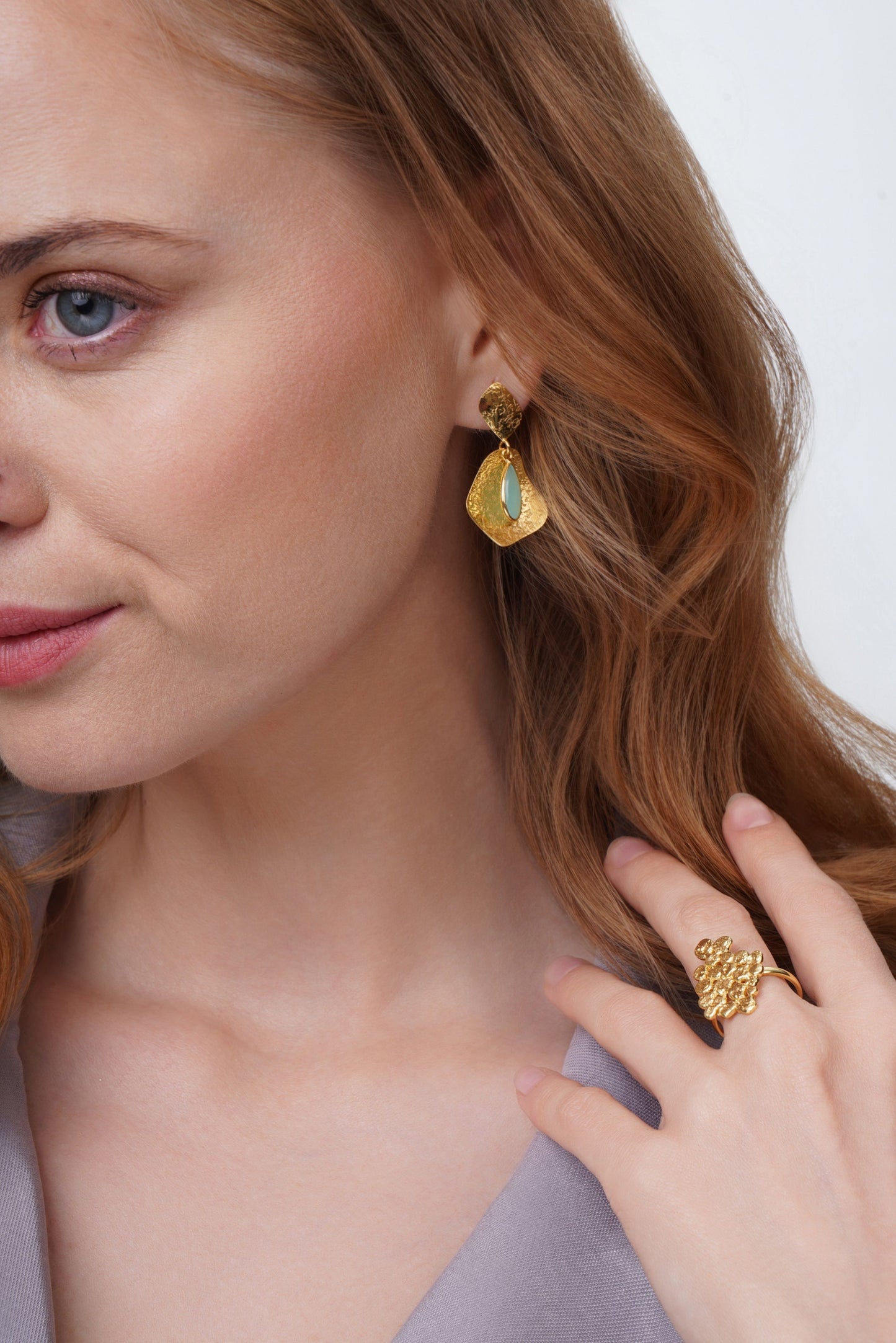 Euphoria Earrings - Aqua Chalcedony