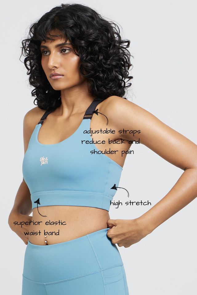 Performance Adjustable Straps Sports Bra - Navigator Blue