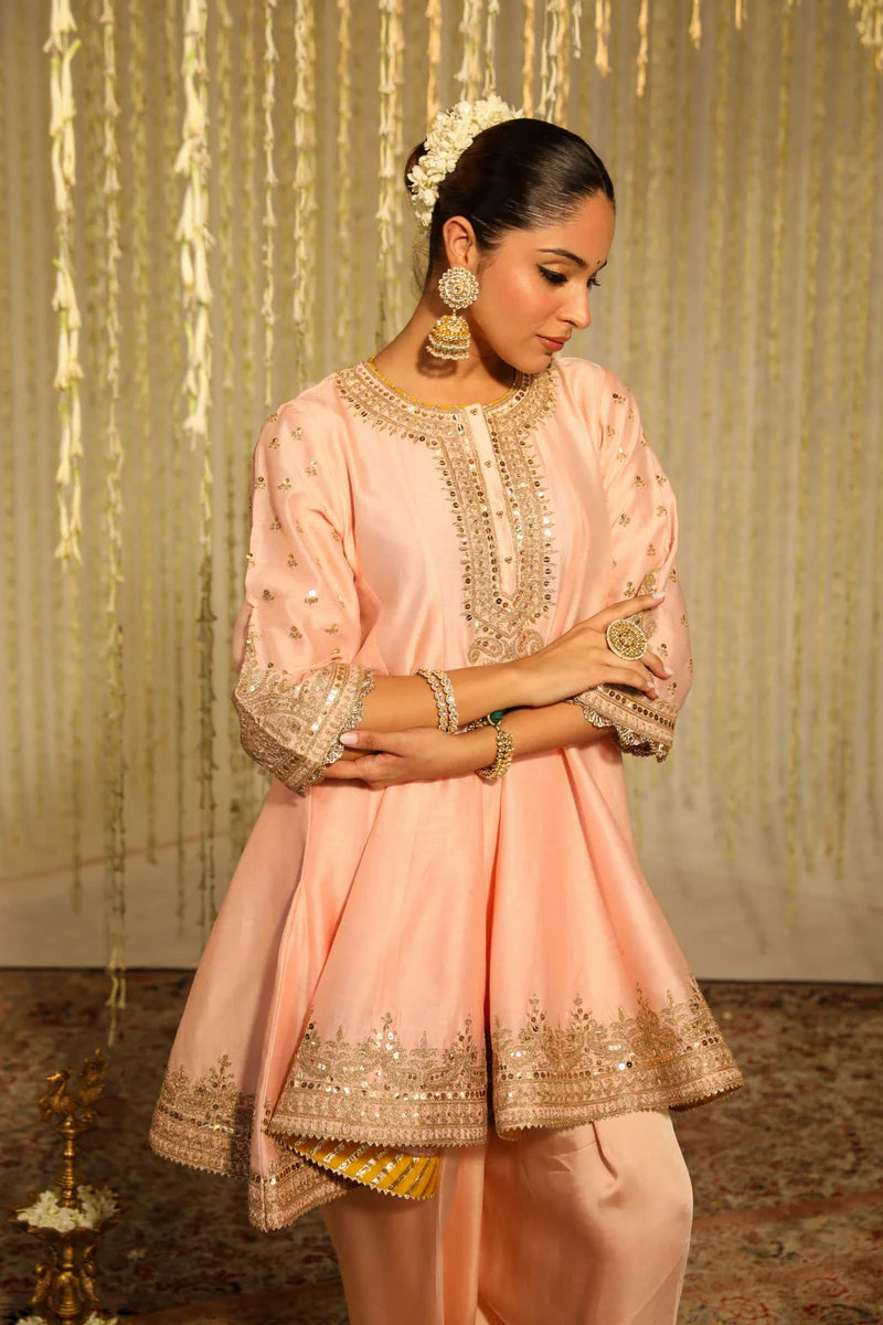 Warizah Straight kurta with salwar and dupatta - Rosepink