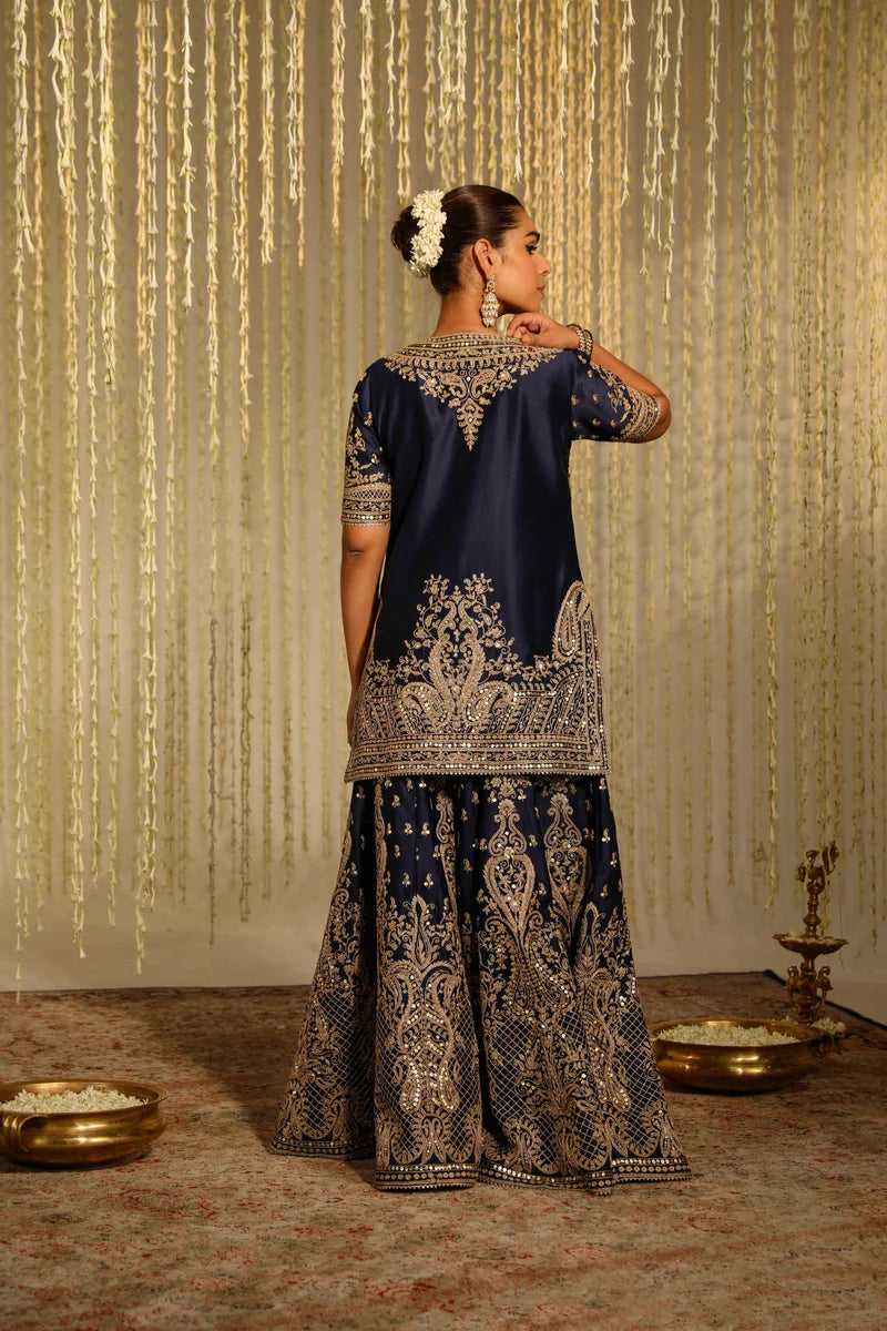 Aafiya Deep Blue Lehenga Set