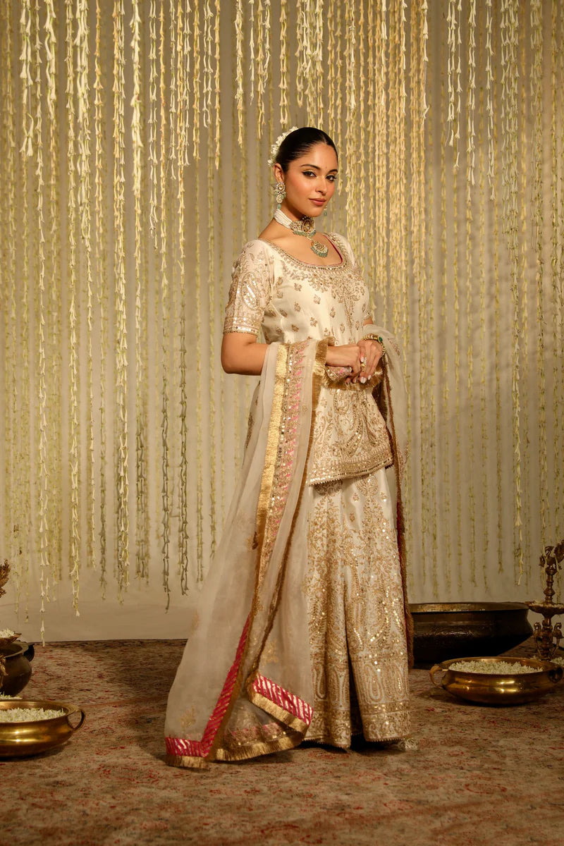 Mazneen Daisy Ivory Lehenga Set