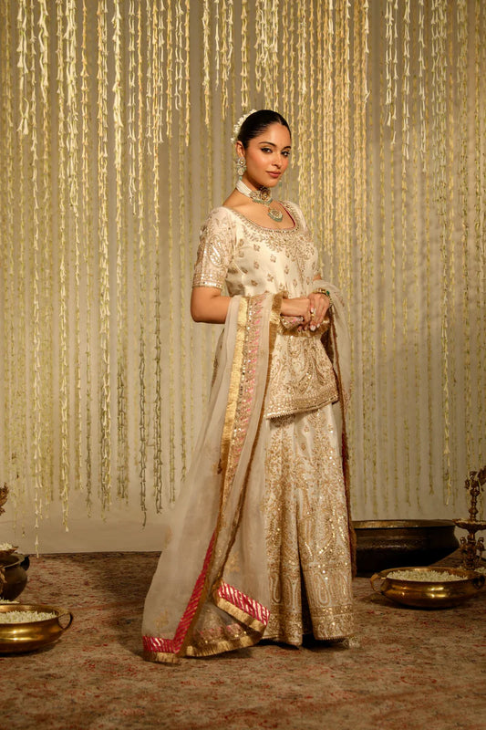 Mazneen Daisy Ivory Lehenga Set