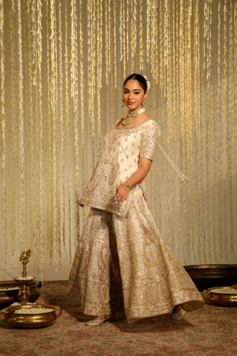 Mazneen Daisy Ivory Lehenga Set