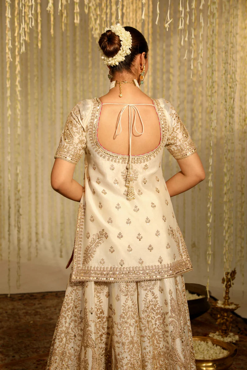 Mazneen Daisy Ivory Lehenga Set