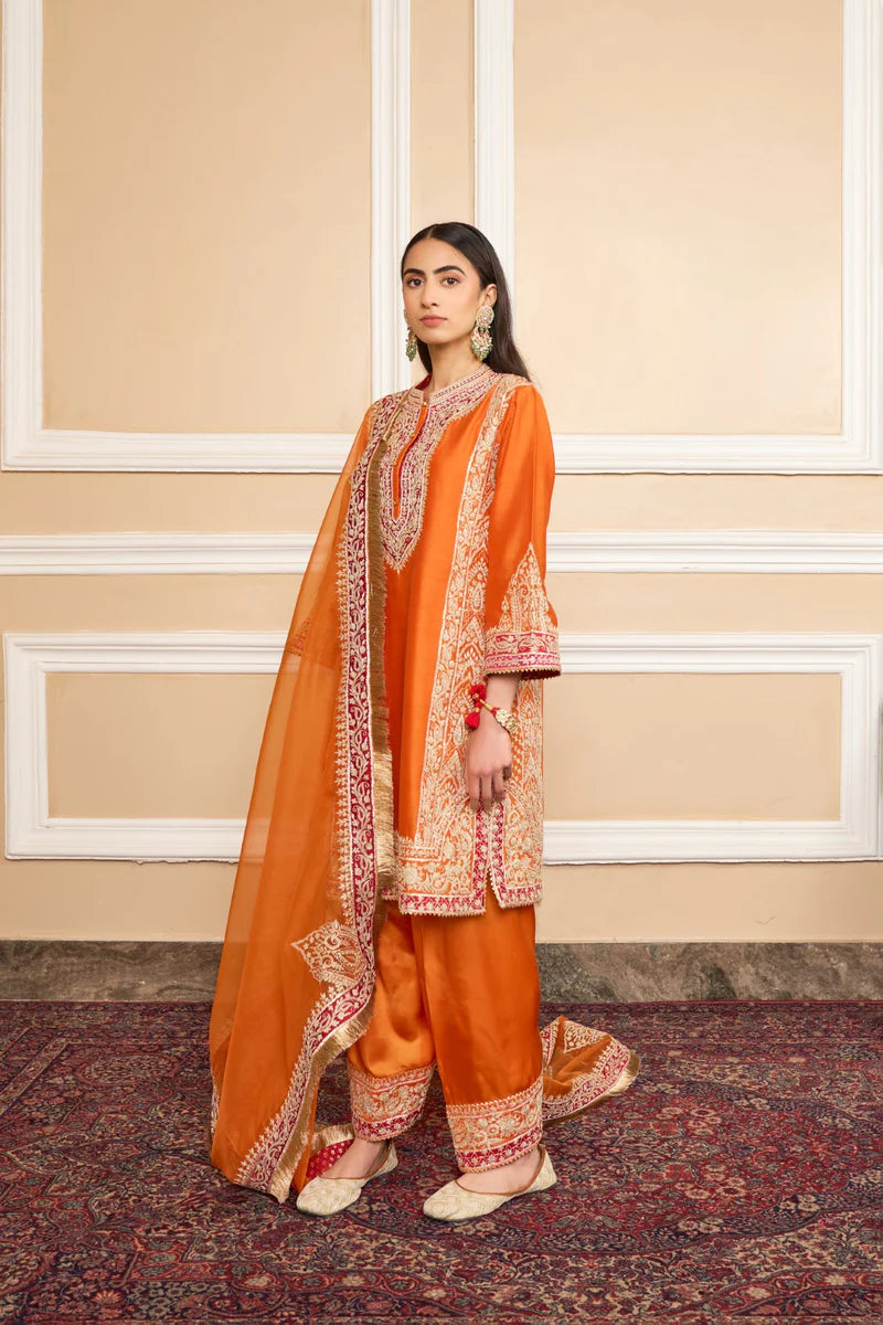 Naayaab Short Kurta Salwar Set - Orange