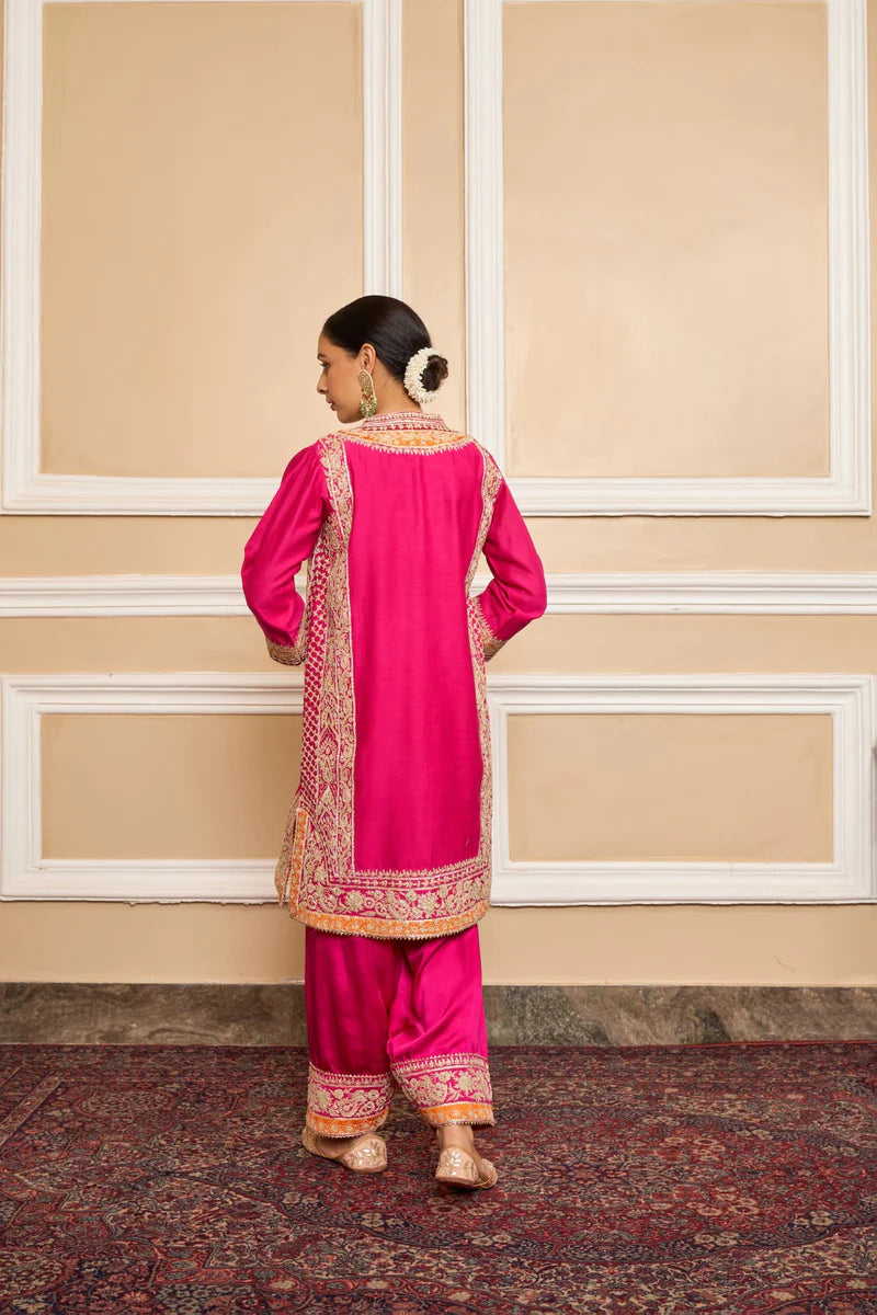 Naayaab Short Kurta Salwar Set - Hotpink