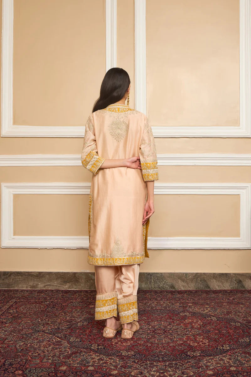 Resham Straight Kurta Salwar Set - Rosepink