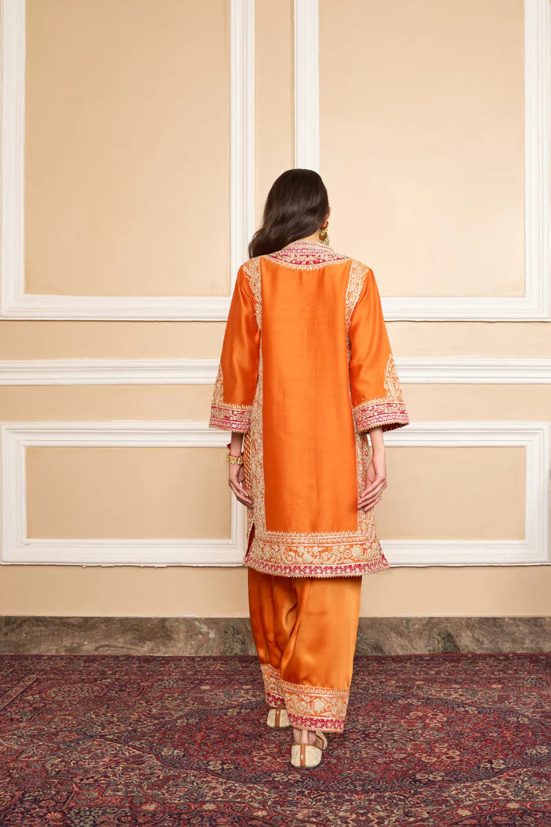 Naayaab Short Kurta Salwar Set - Orange