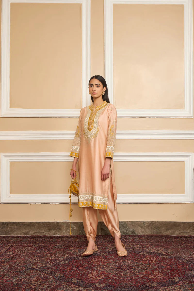 Myreen Straight Kurta With Dhoti - Rosepink