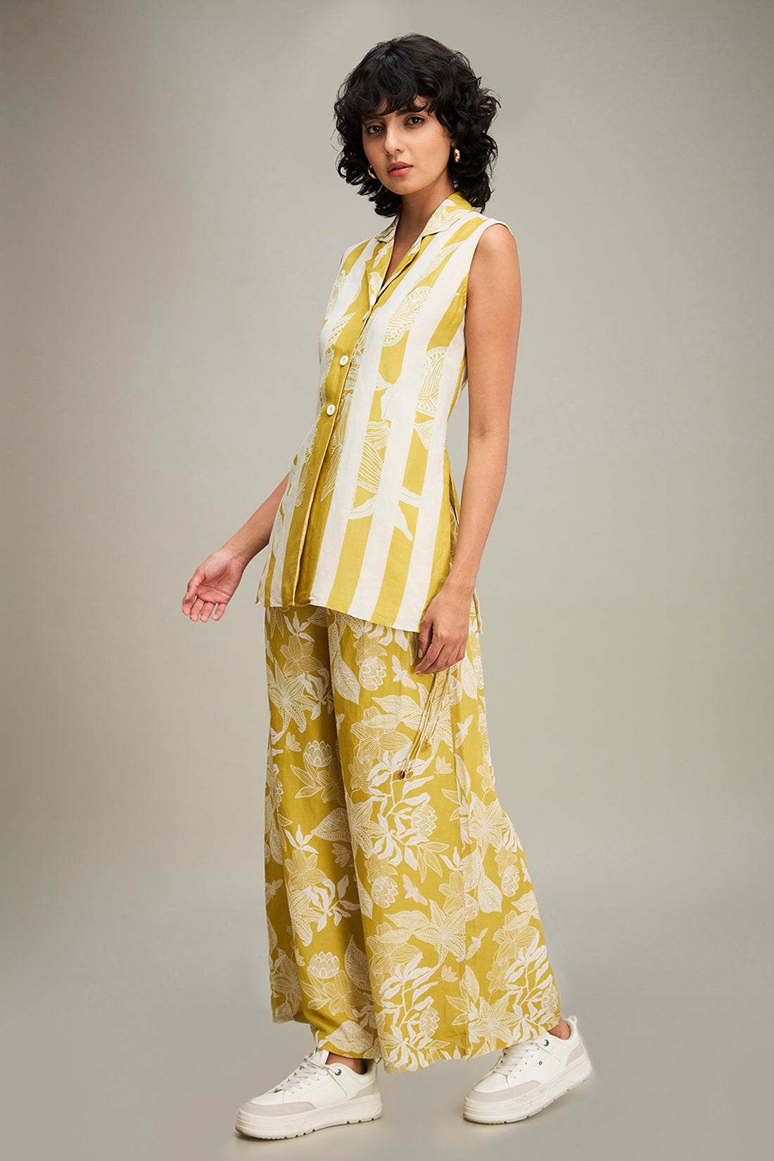 Ahyana Printed Co ord set - Yellow