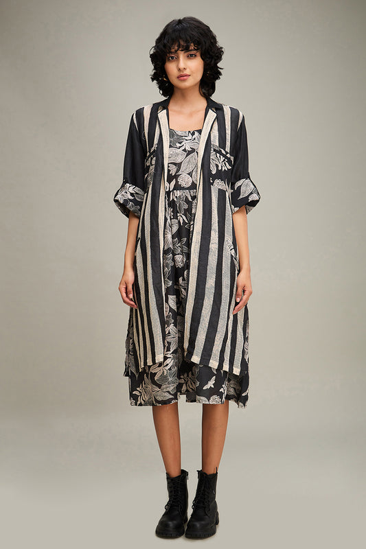 Ahyana Printed Long Dress and Jacket