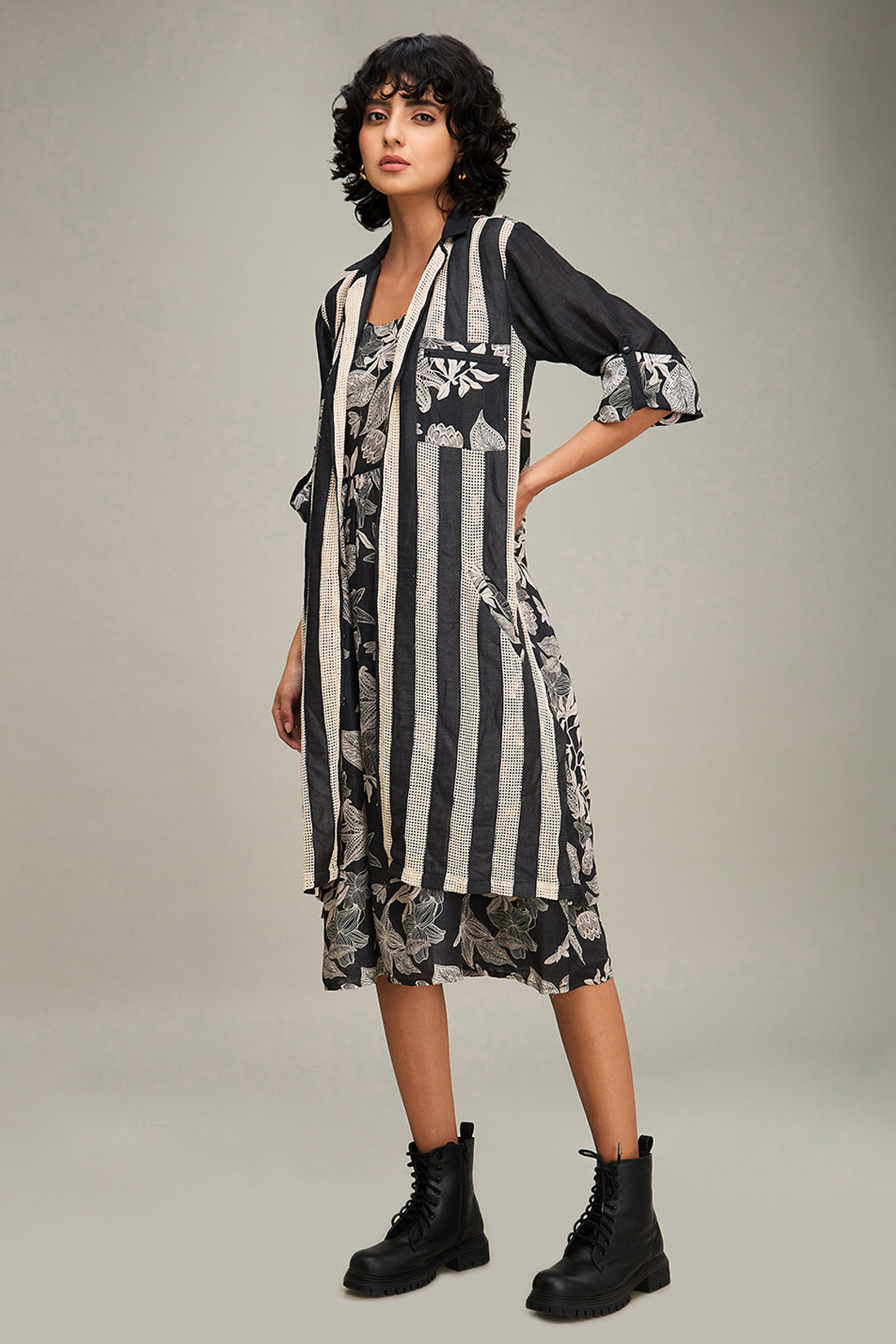 Ahyana Printed Long Dress and Jacket