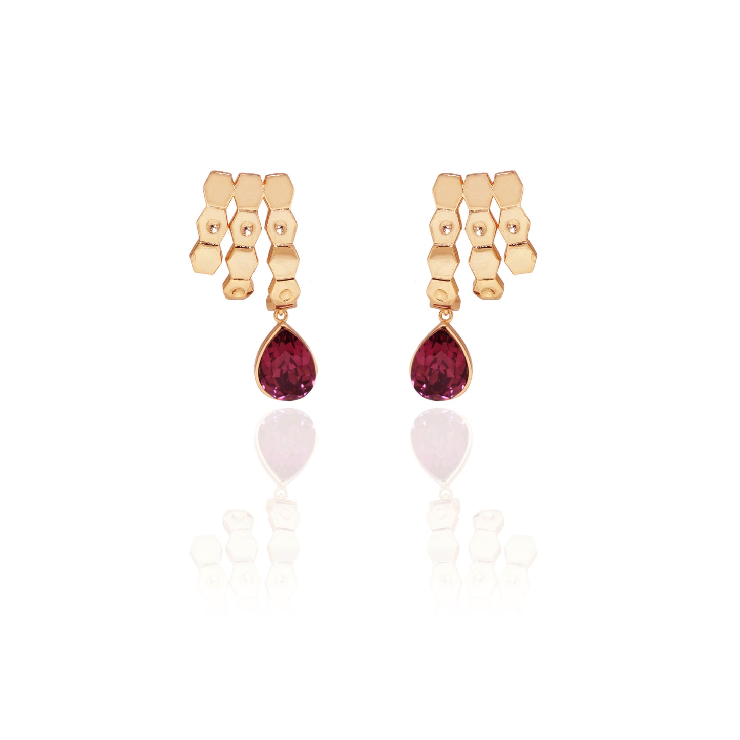 Grape Vine Earrings - Maroon