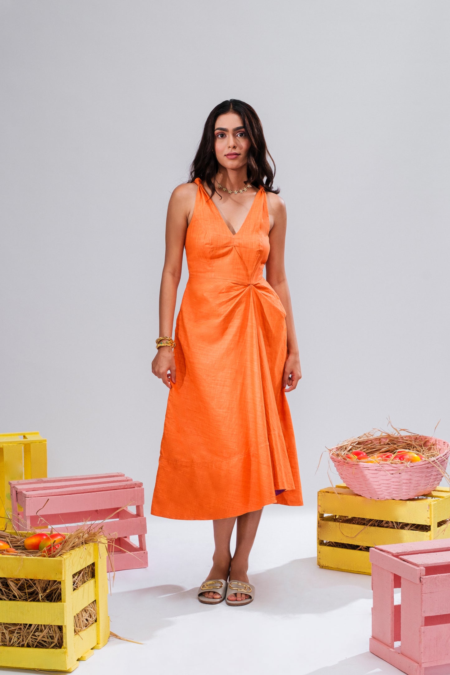 Orange Asymmetric Dress