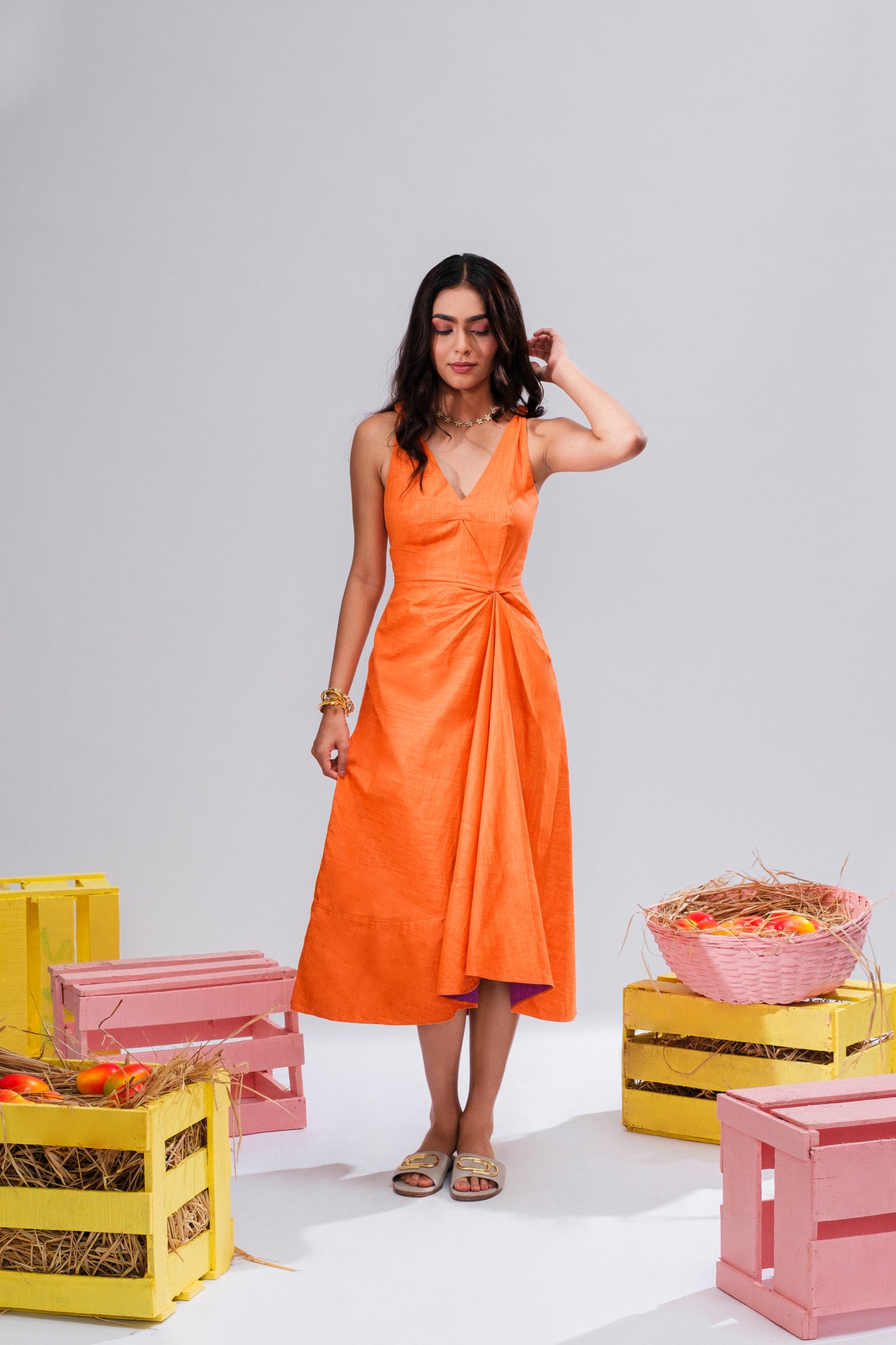 Orange Asymmetric Dress