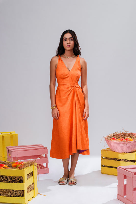 Orange Asymmetric Dress