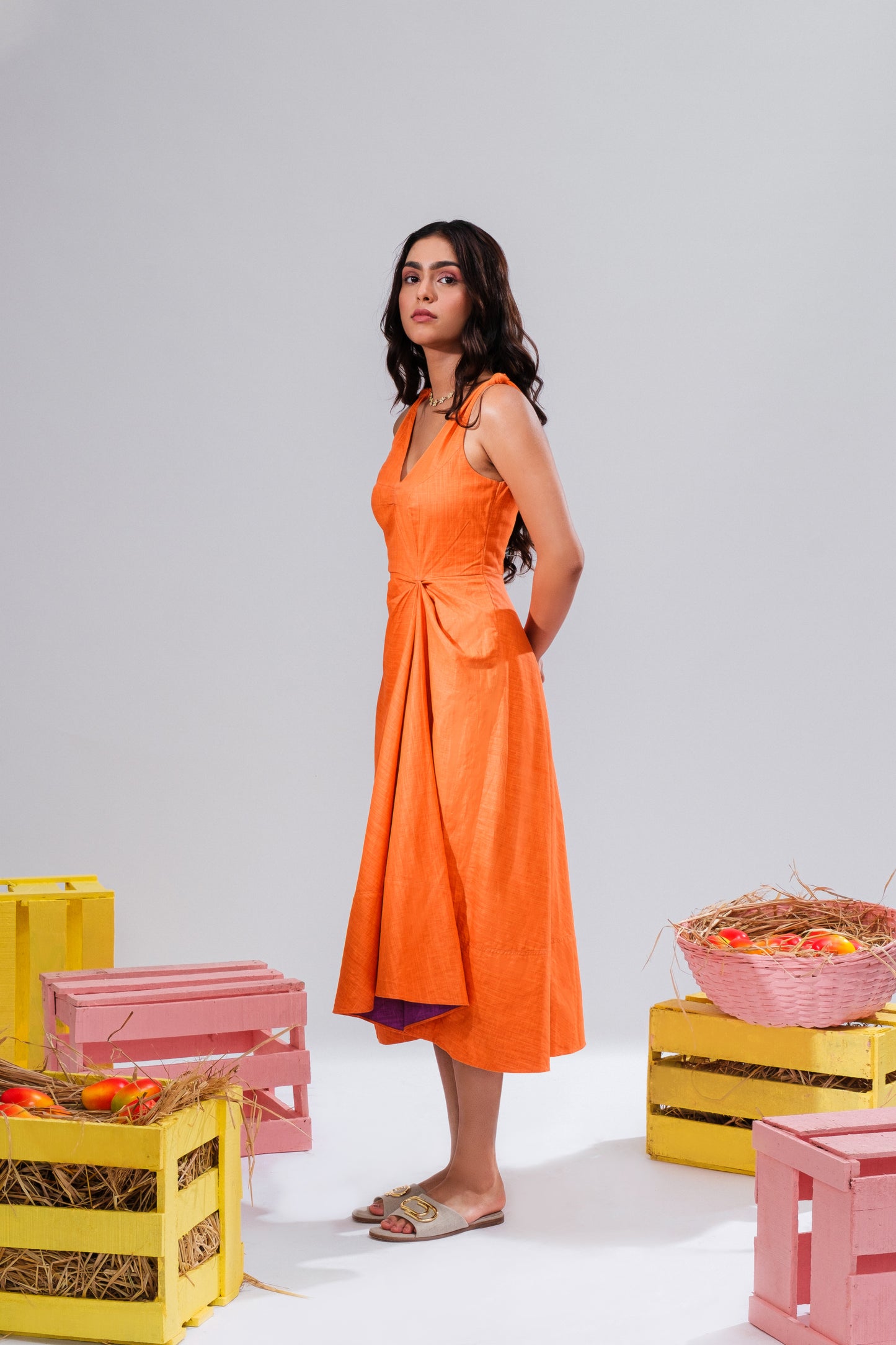 Orange Asymmetric Dress