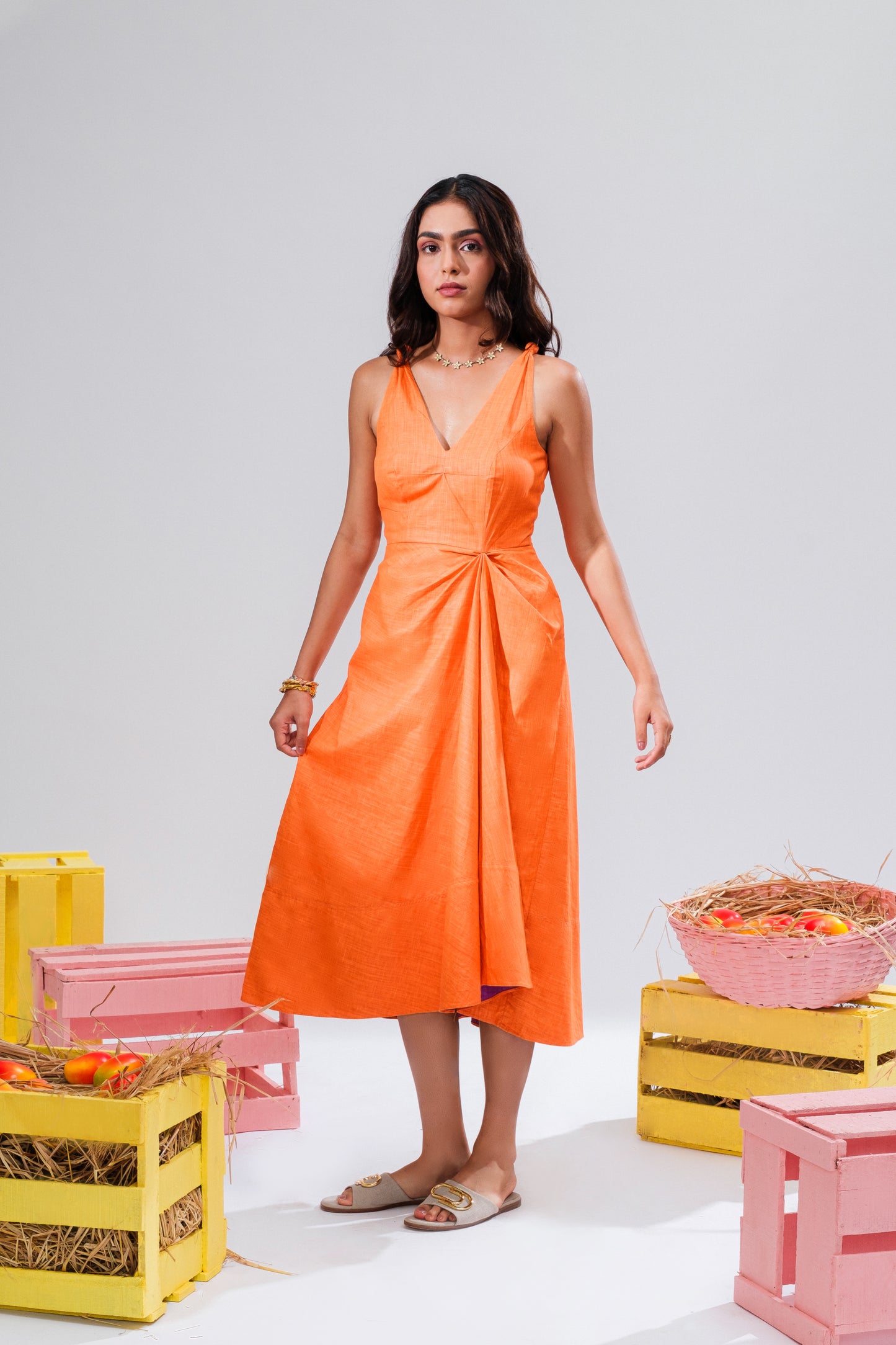 Orange Asymmetric Dress