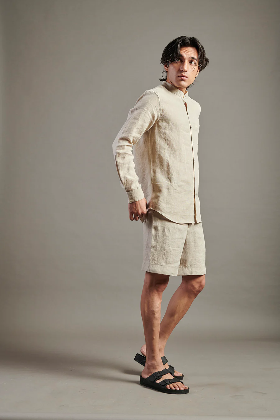 Undyed Linen Golf Shorts