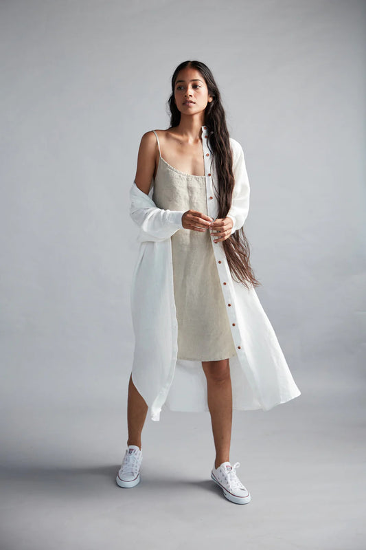 Undyed Linen Slip Dress