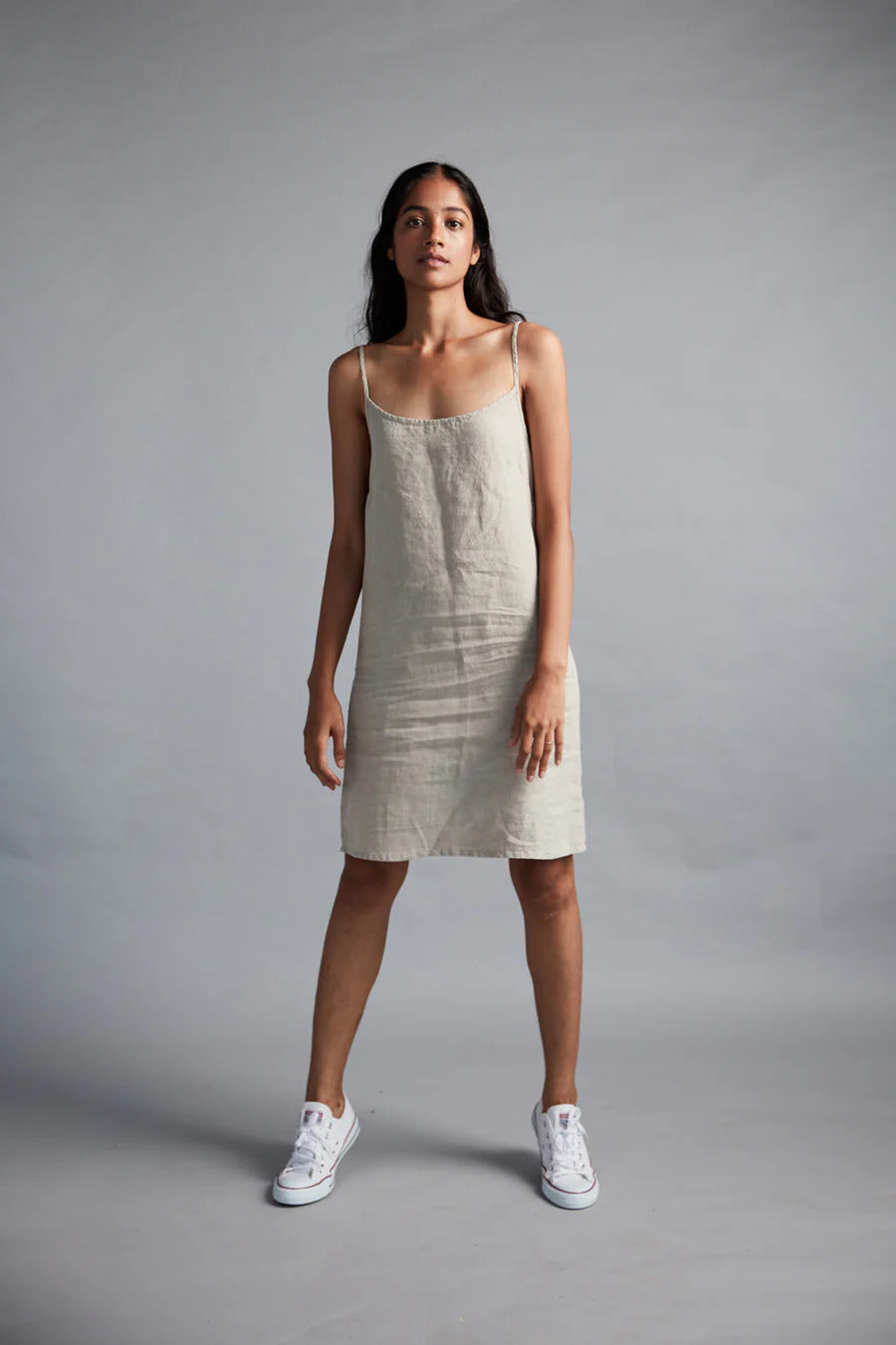 Undyed Linen Slip Dress