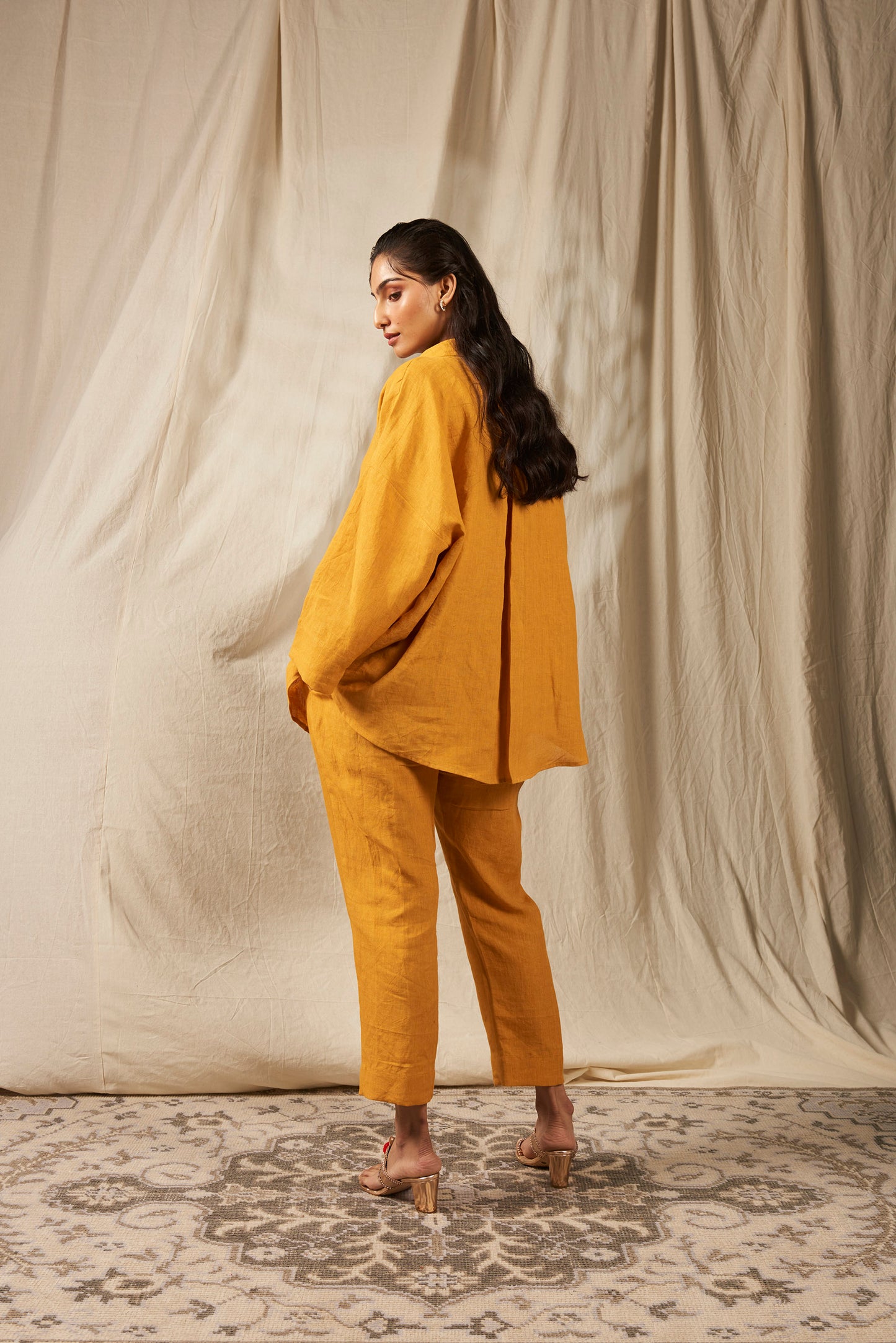 Jaisalmer Linen Oversized Flared Shirt Set