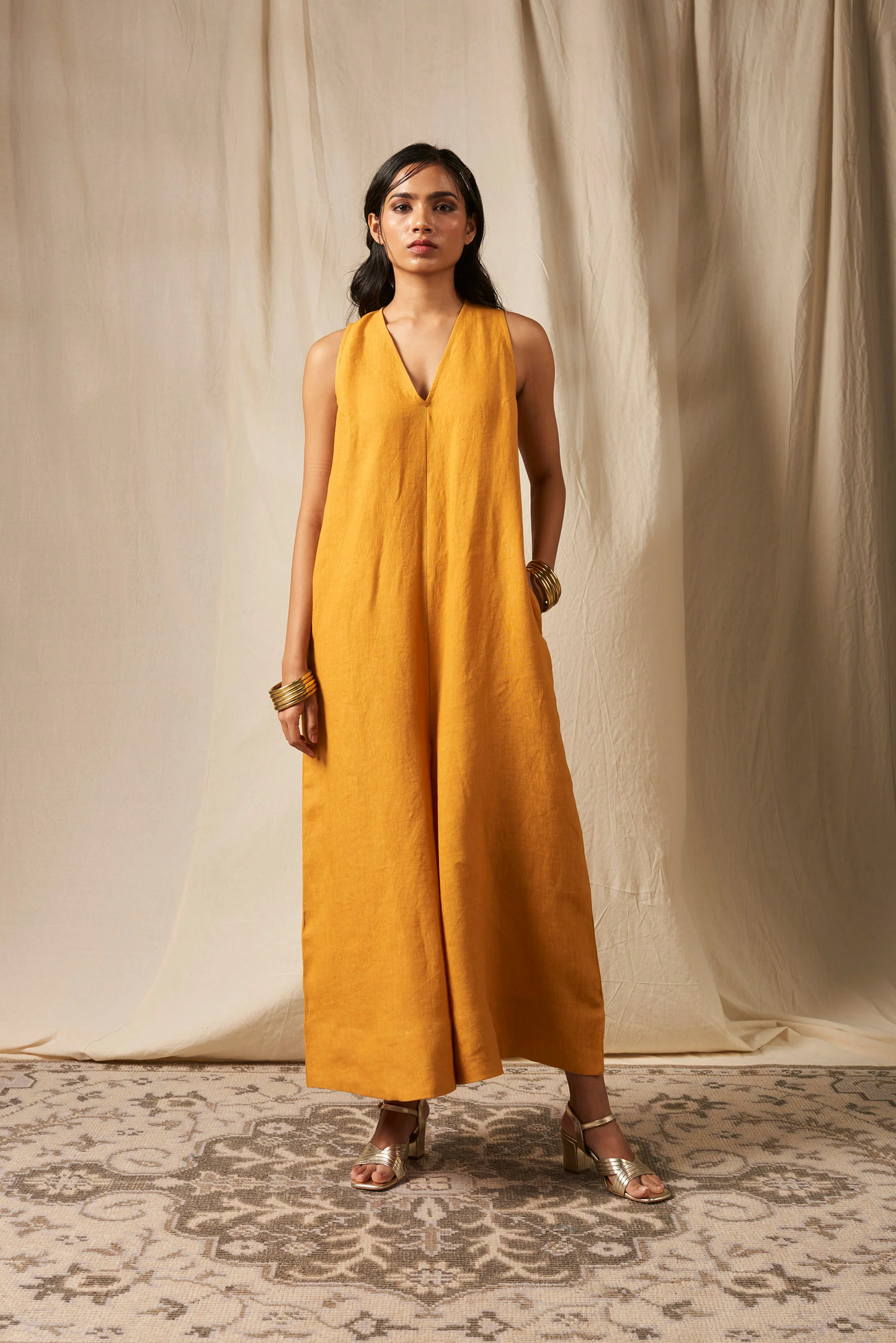 Jaisalmer Linen Flared Jumpsuit