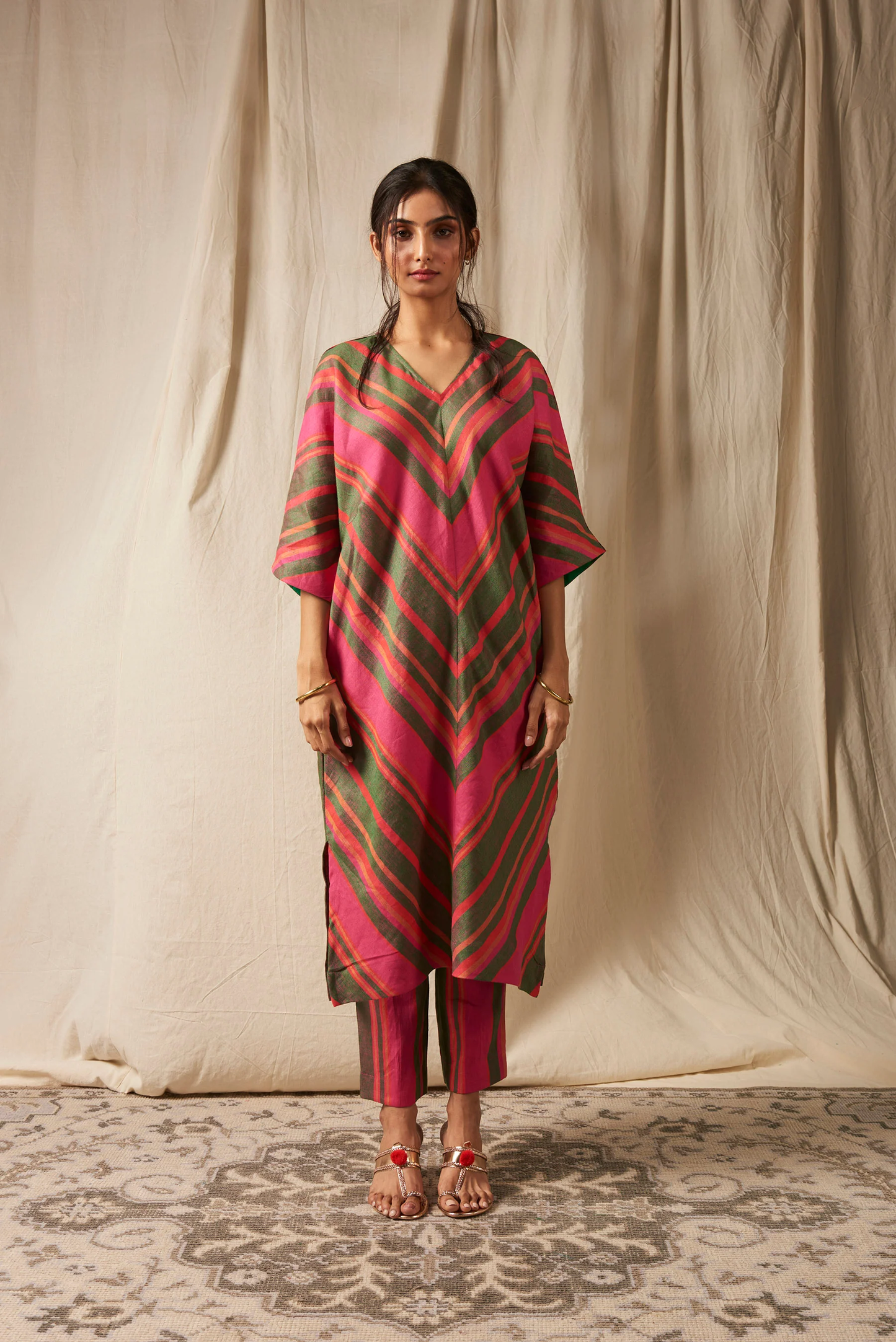 Surekha Linen Dolman Kurta Set