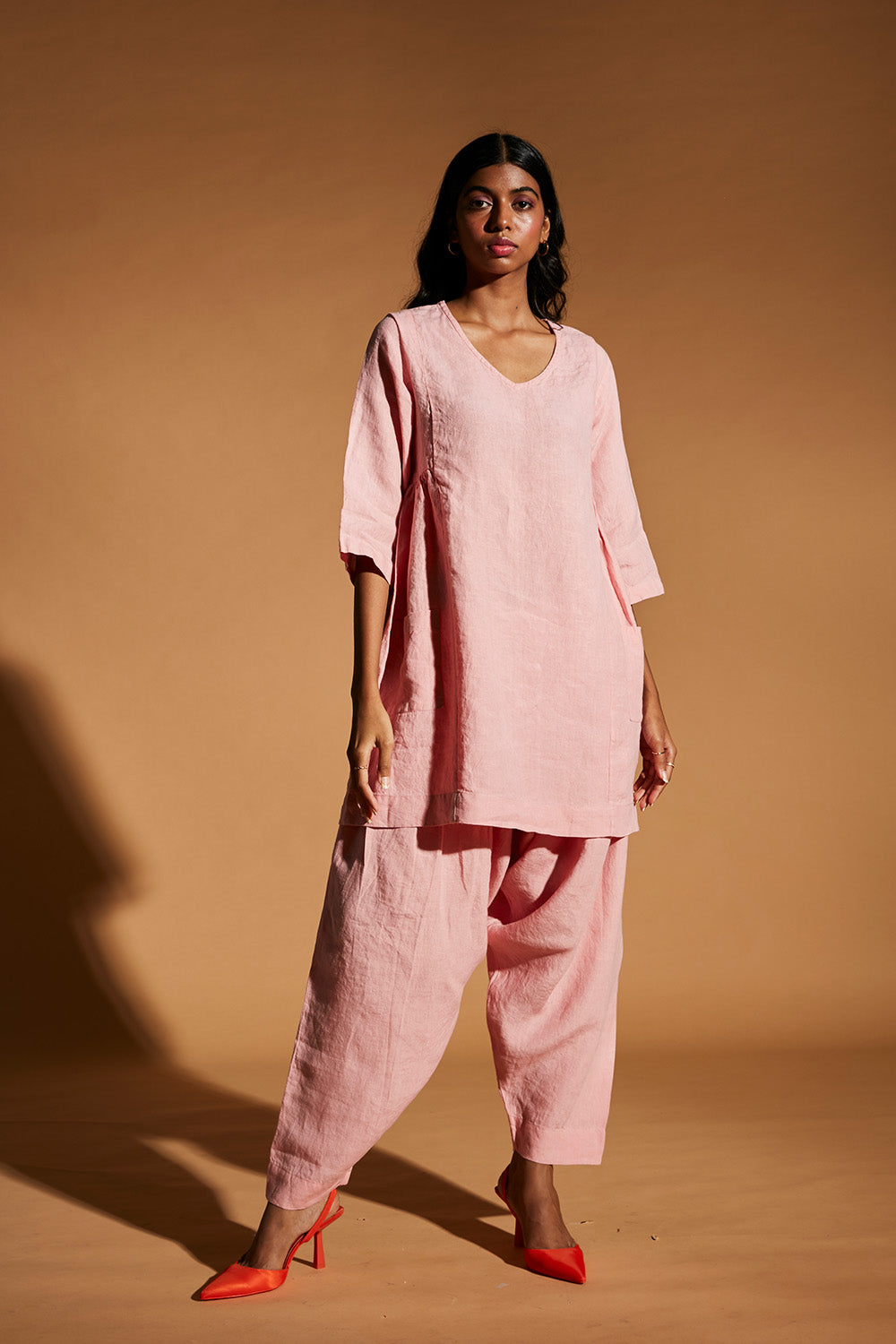 Candy Floss Linen Women's Kurta Set