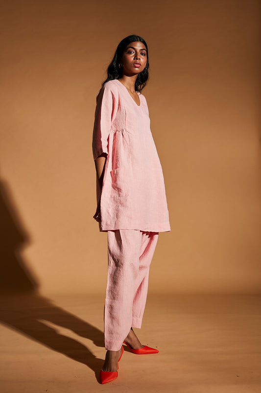 Candy Floss Linen Women's Kurta Set