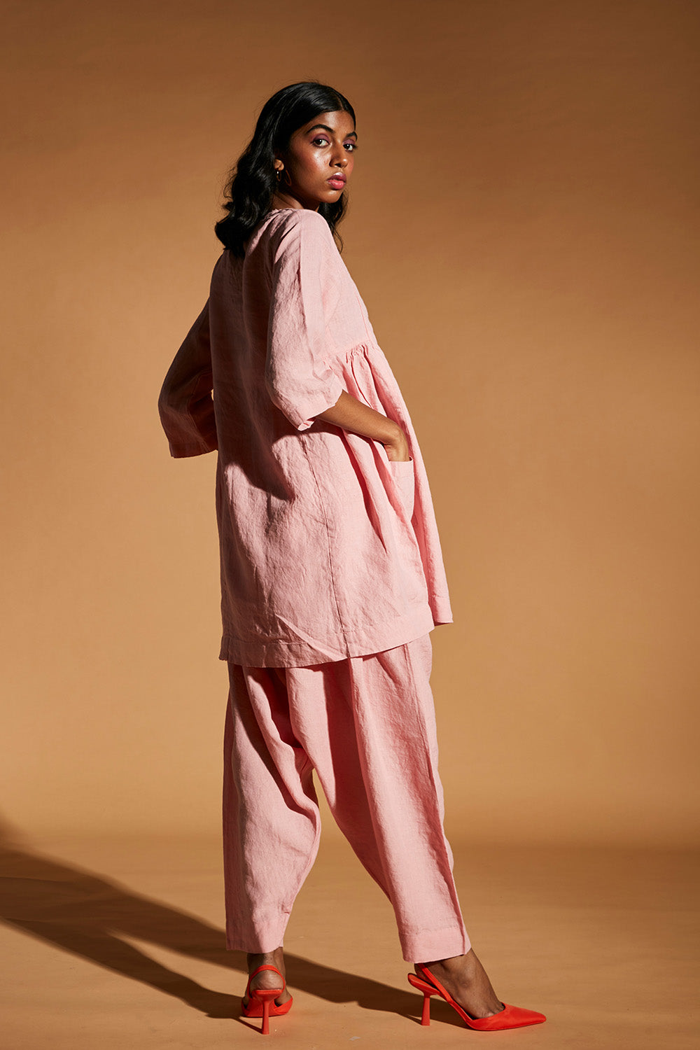 Candy Floss Linen Women's Kurta Set