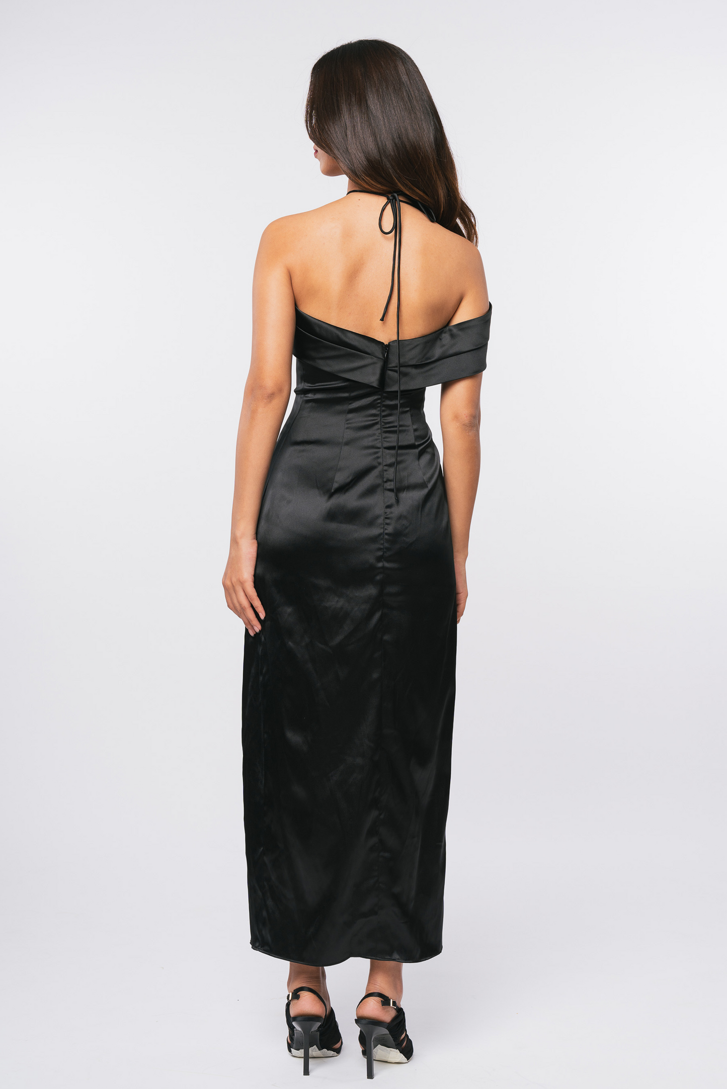 Satin Kiss Dress - Black