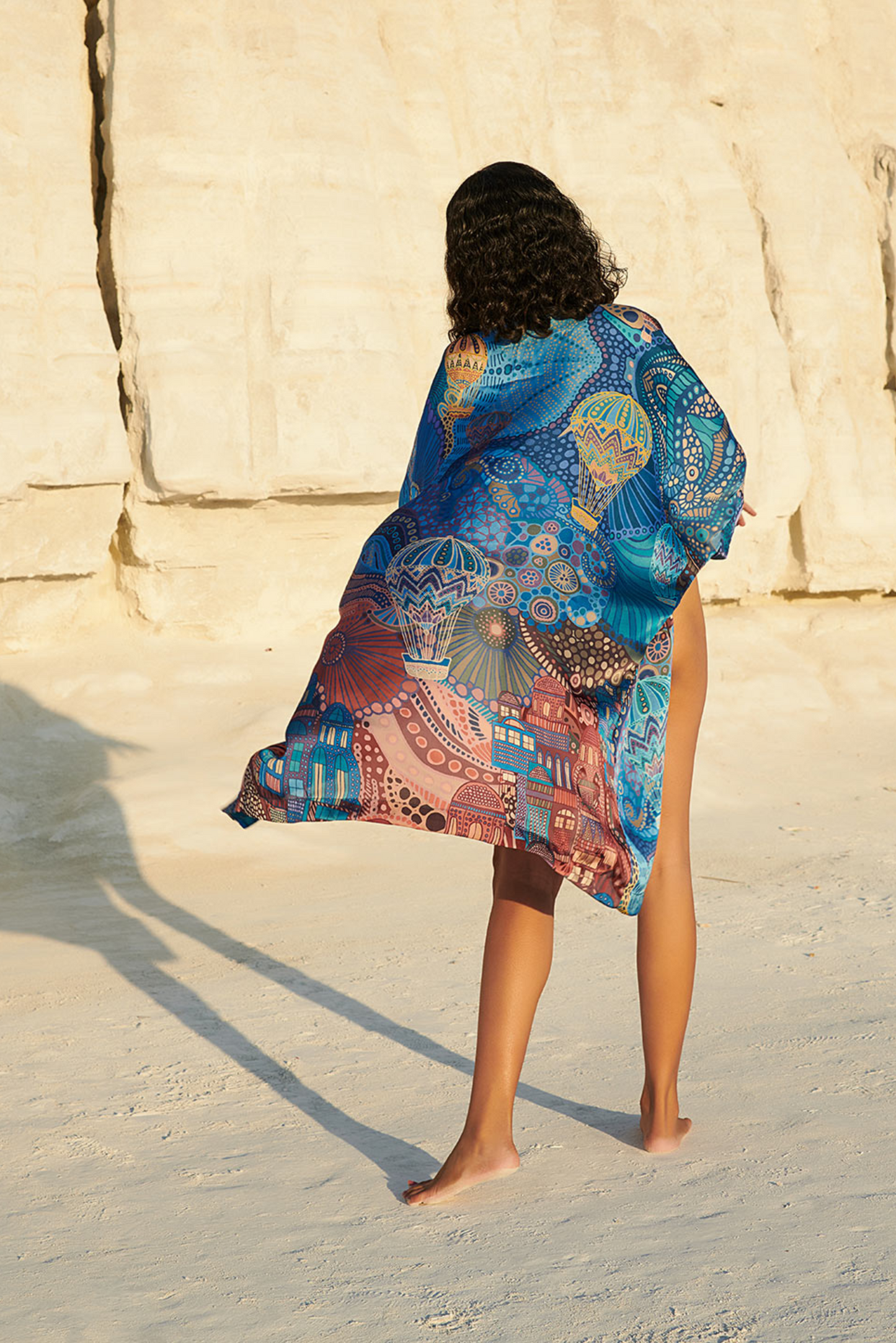 Tuscany Sun Monokini paired with Shoreline Cape in - CAPPADOCIA