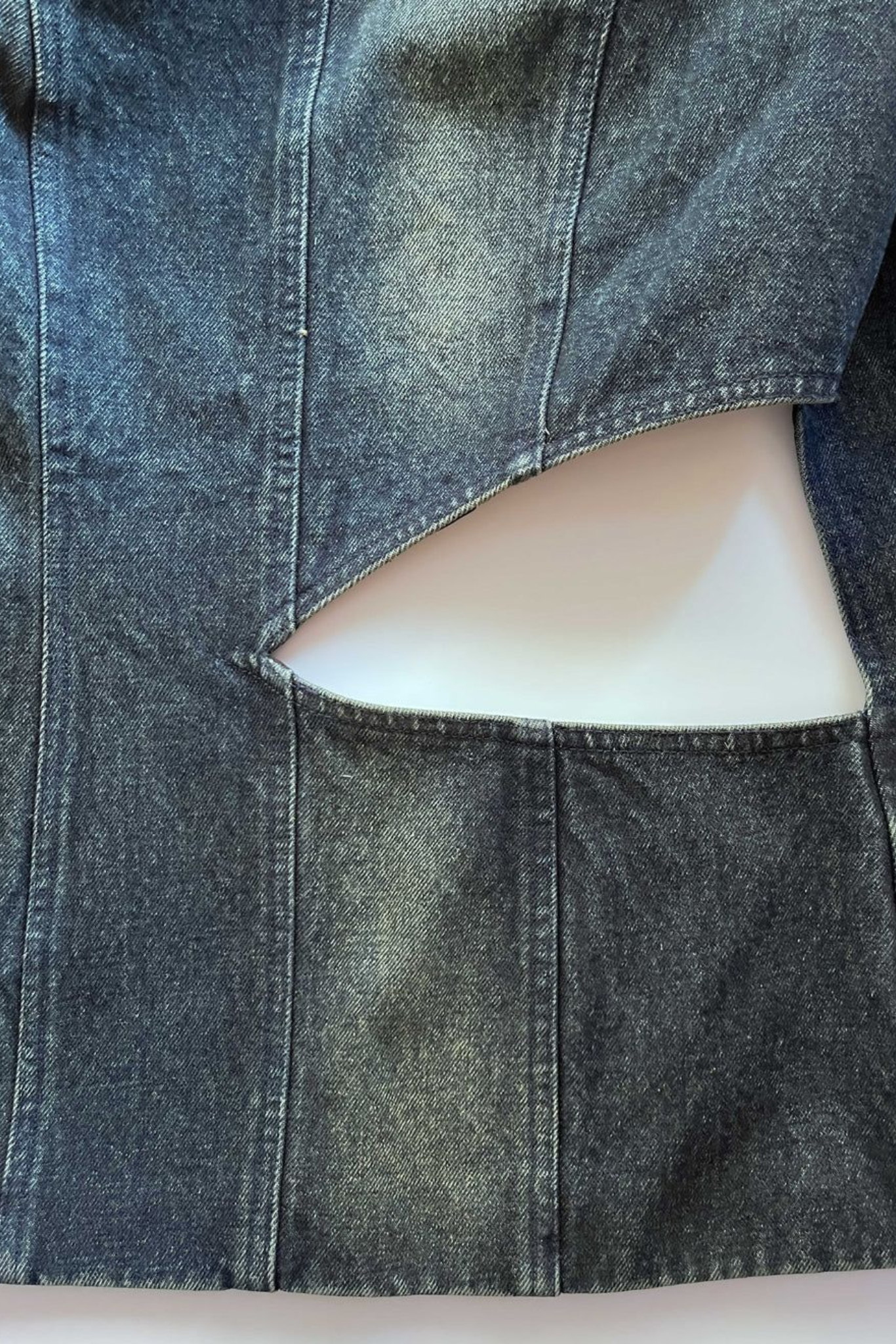 Denim Blazer with Open Back