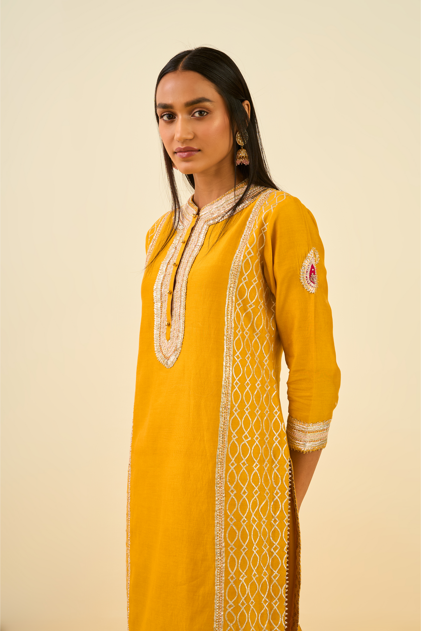 Aliza Kurta With Dhoti - Glaze Mustard