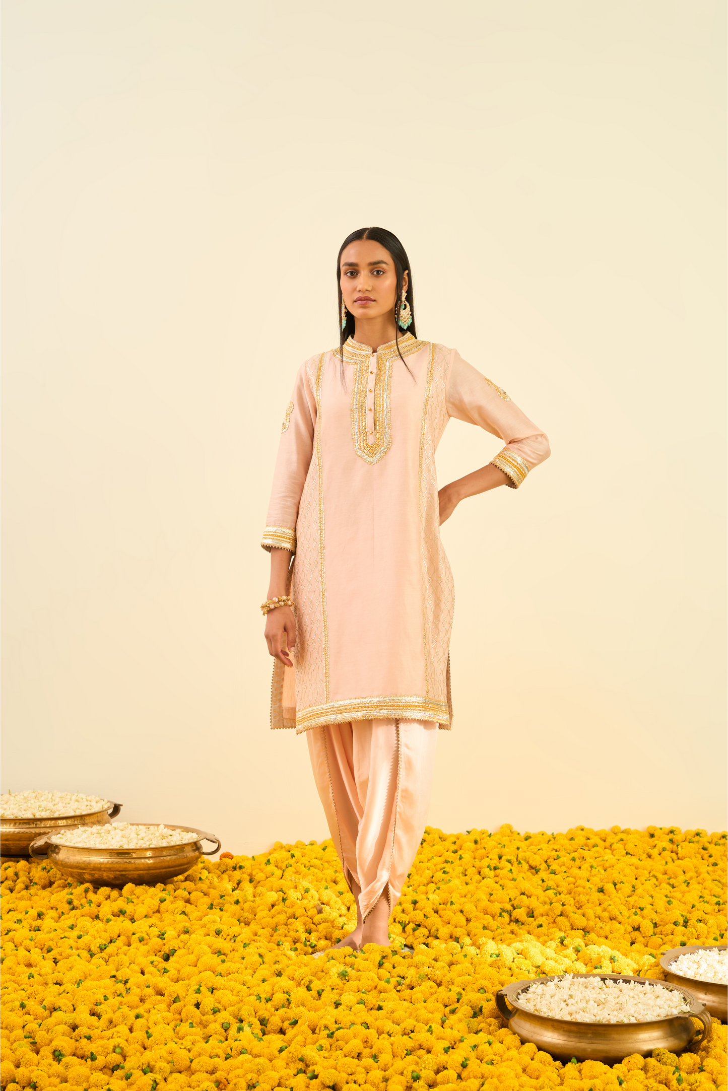 Aliza Kurta With Dhoti - Rosepink