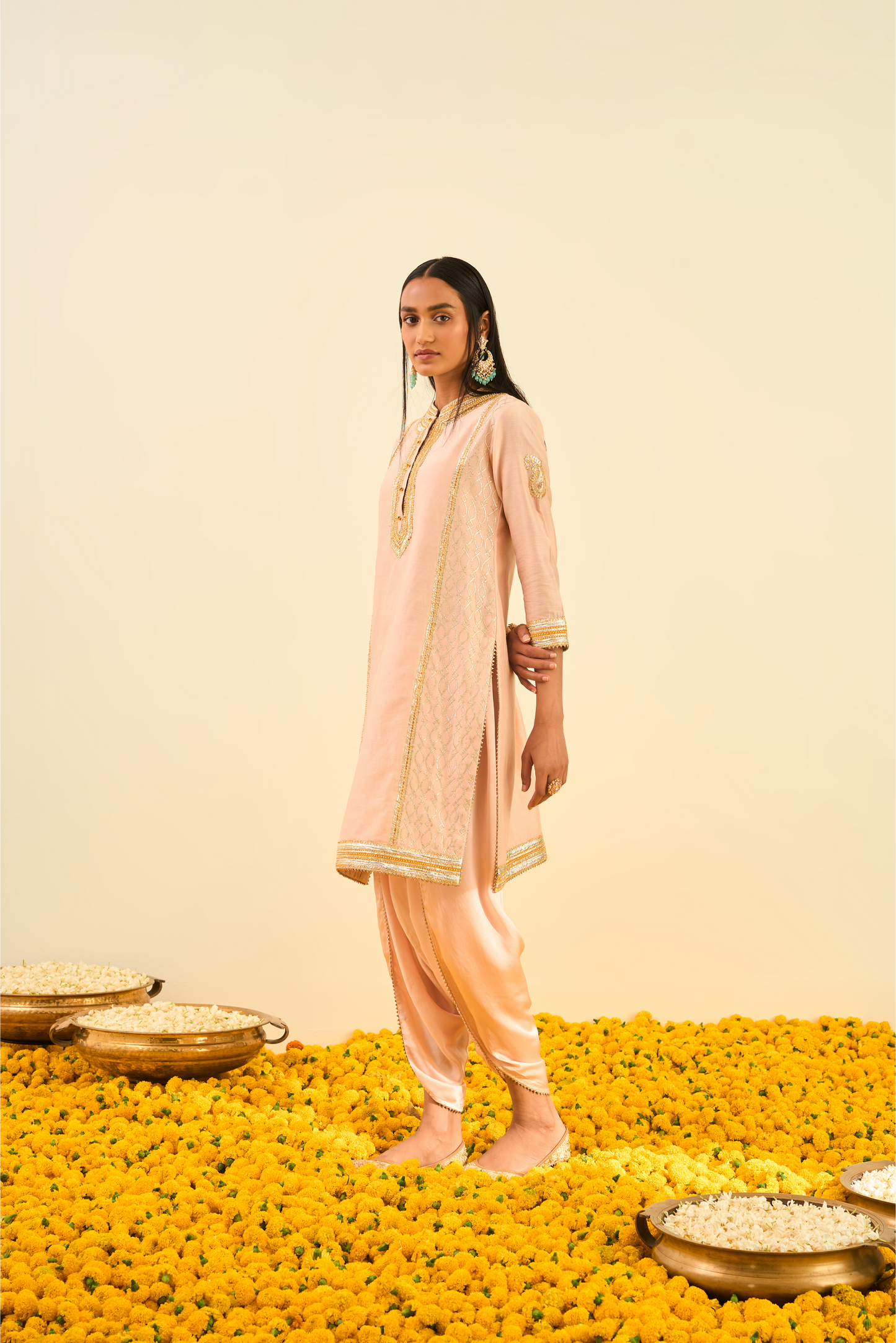 Aliza Kurta With Dhoti - Rosepink