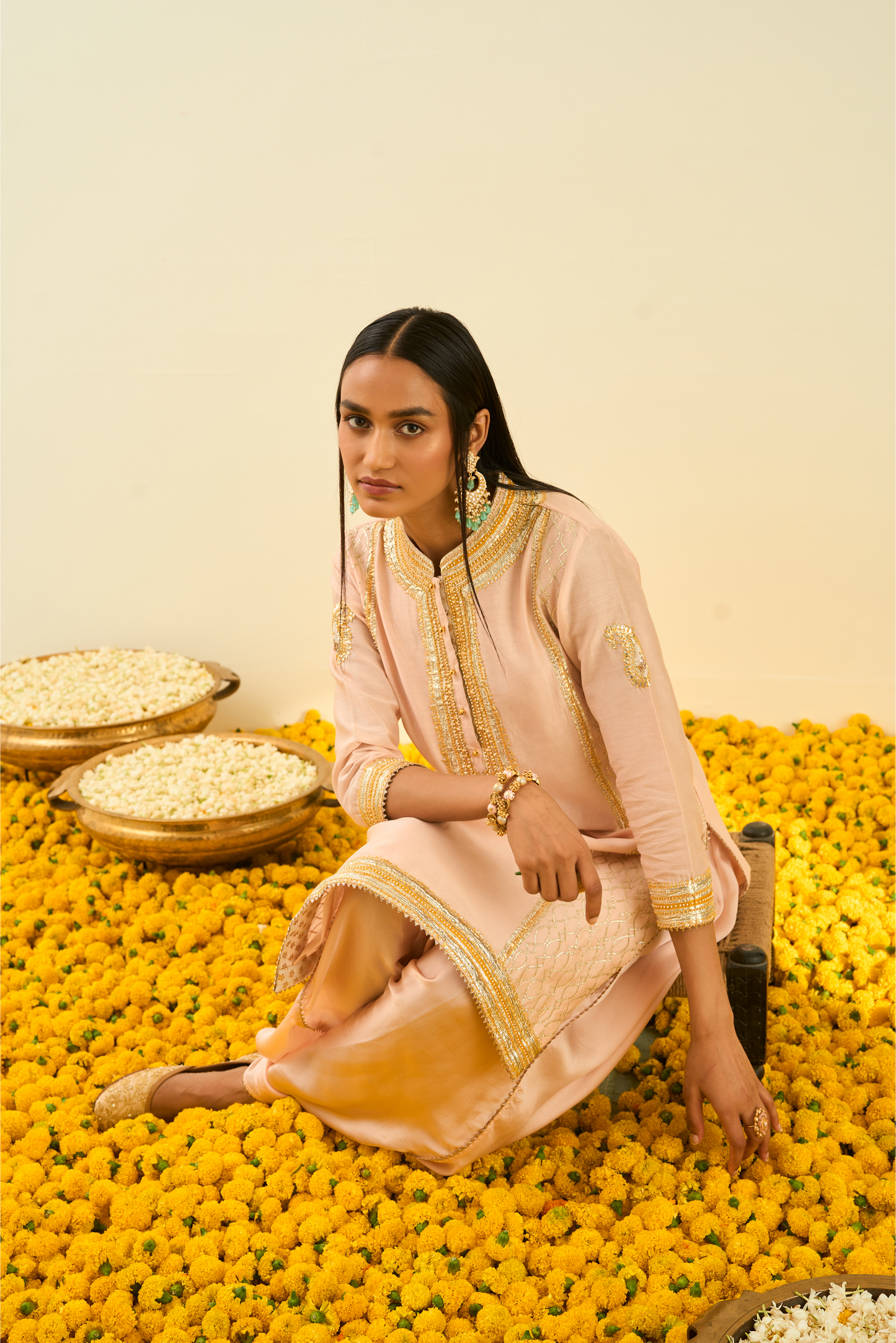 Aliza Kurta With Dhoti - Rosepink