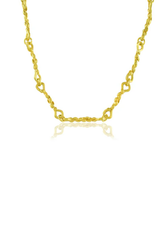 Textured Leaf Link Chain Necklace