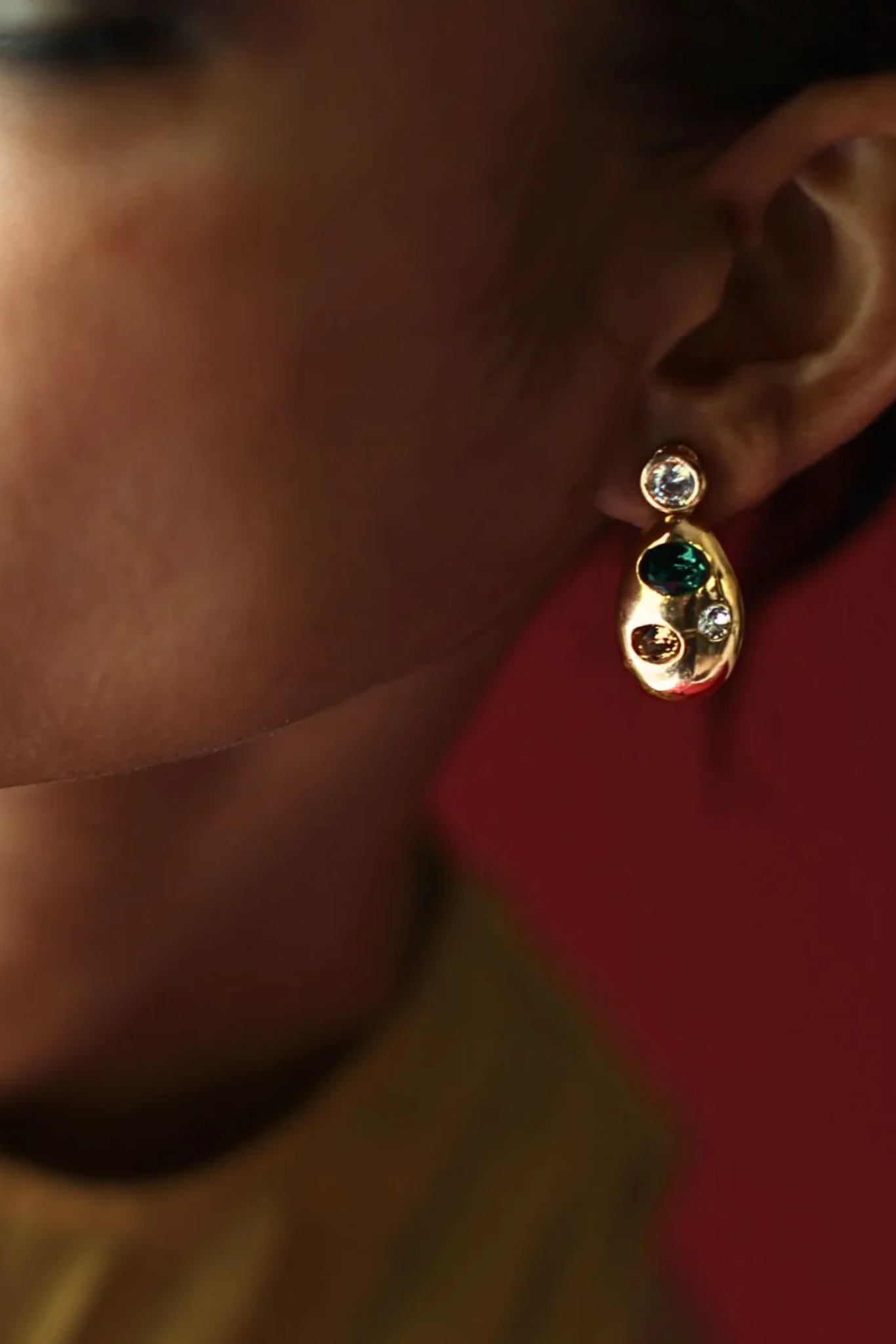 The Set Earrings - Green