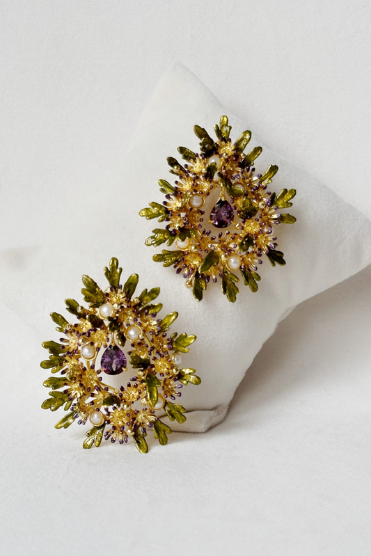 Enchanted Glade Earrings - Violet Woodland