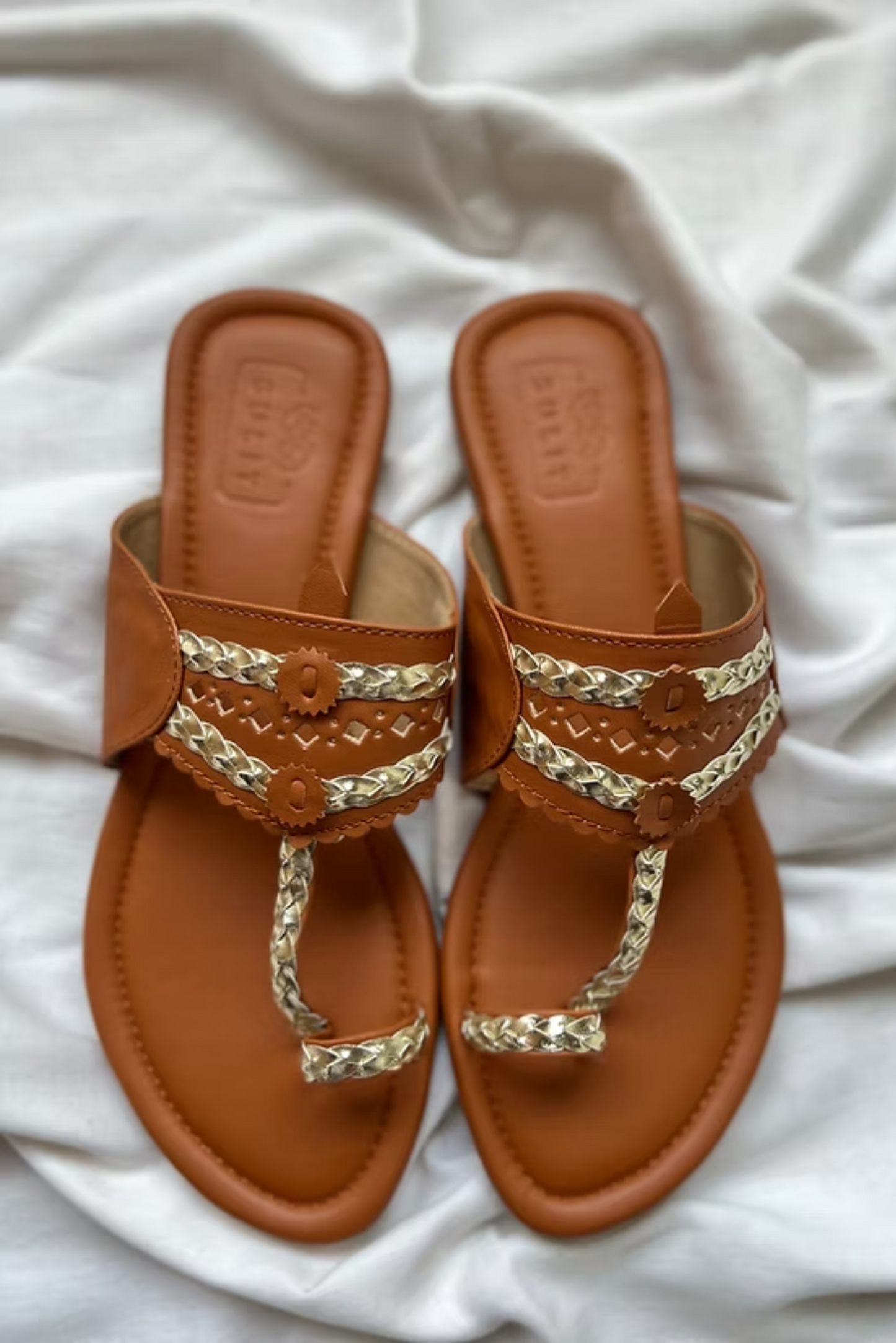 Tan and Gold Kolhapuri