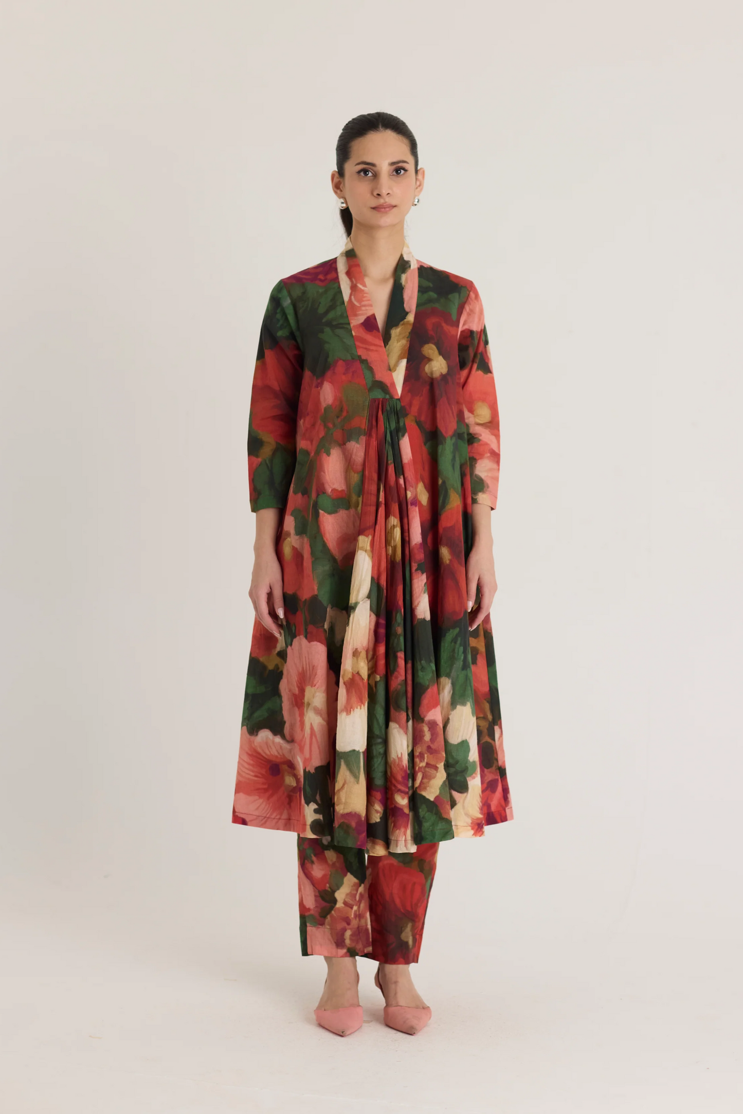 Scarlett V neck long Kurta Set