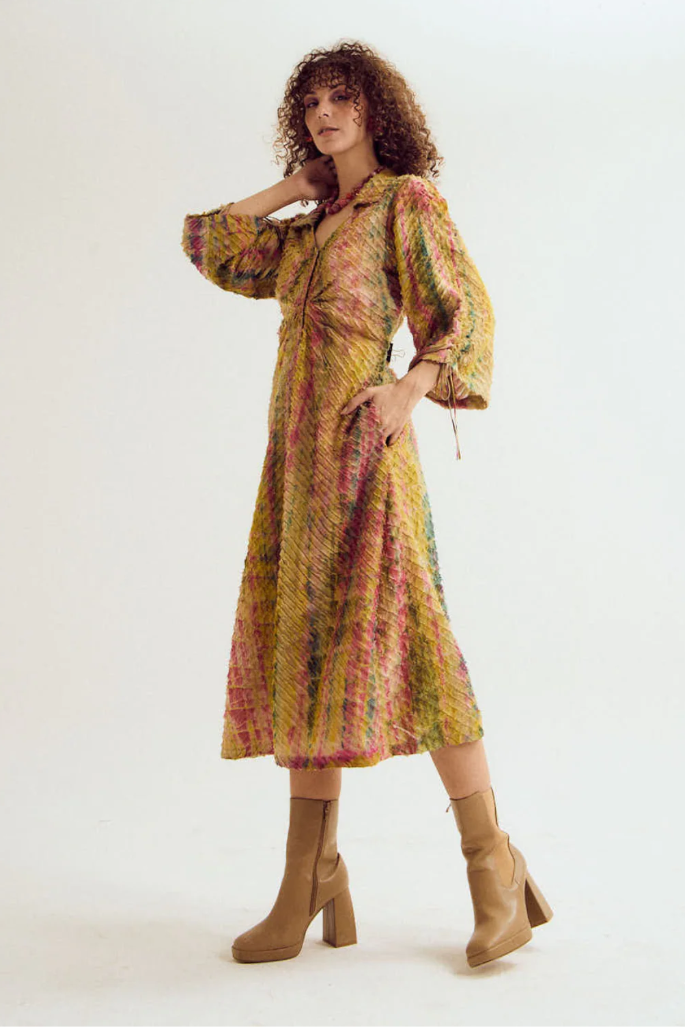 Lantern Textured Dress