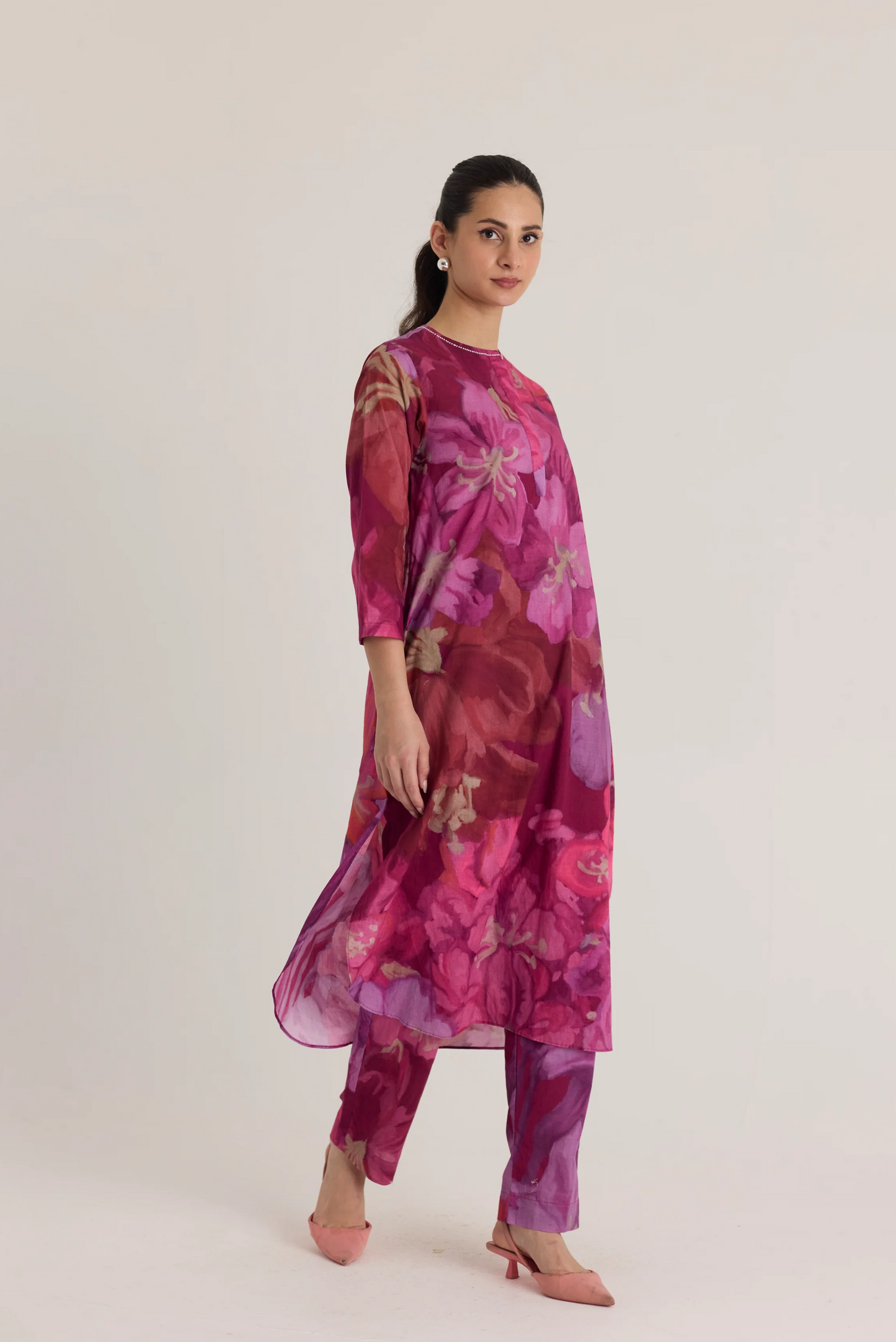 Violet Long Kurta Set