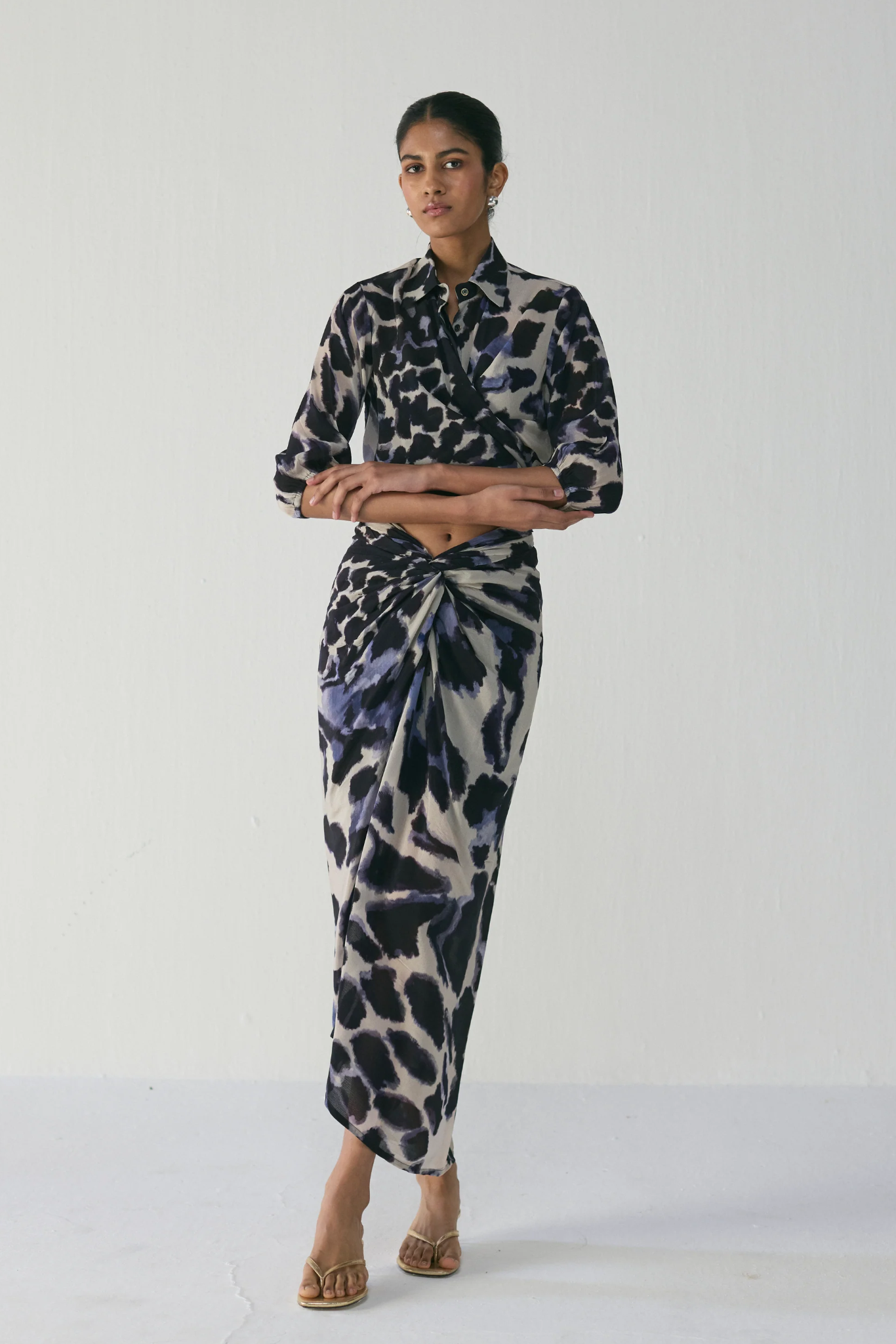 SAMBURU TIE UP TOP AND SKIRT SET